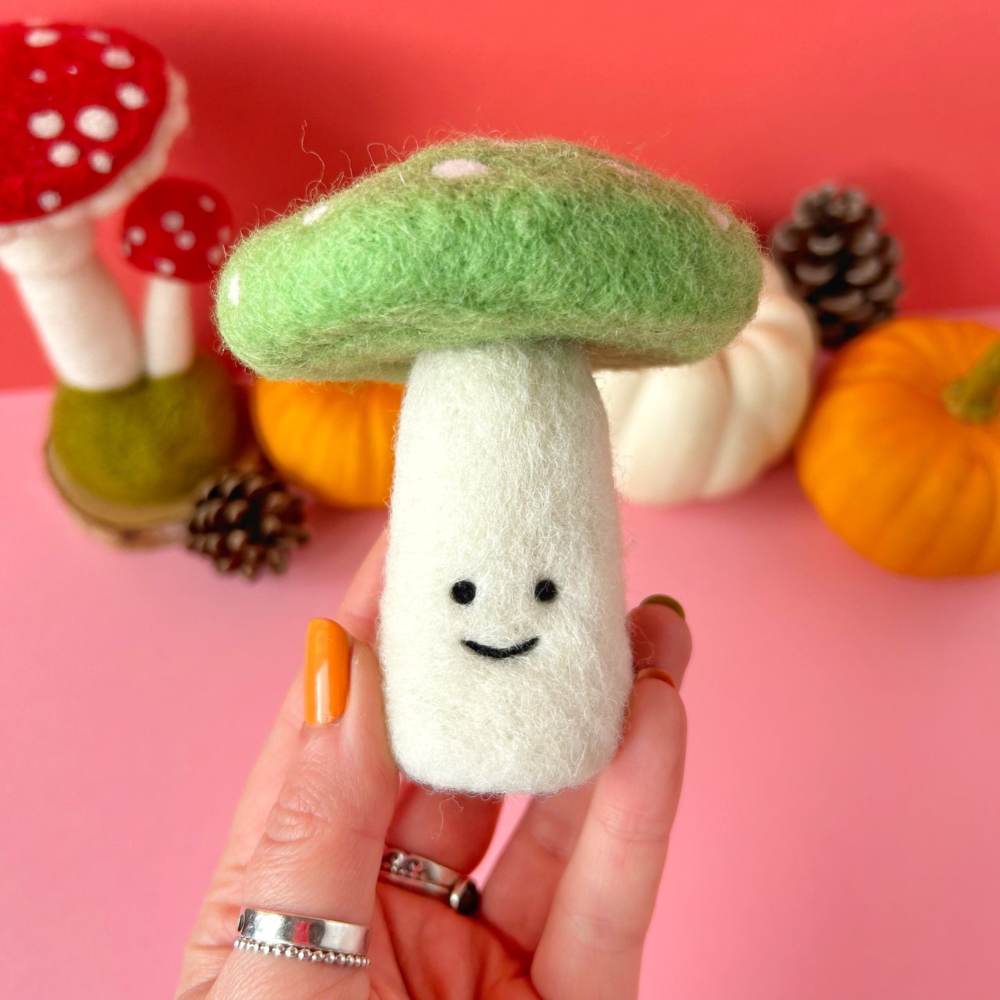 Happy Bright Green Mushroom