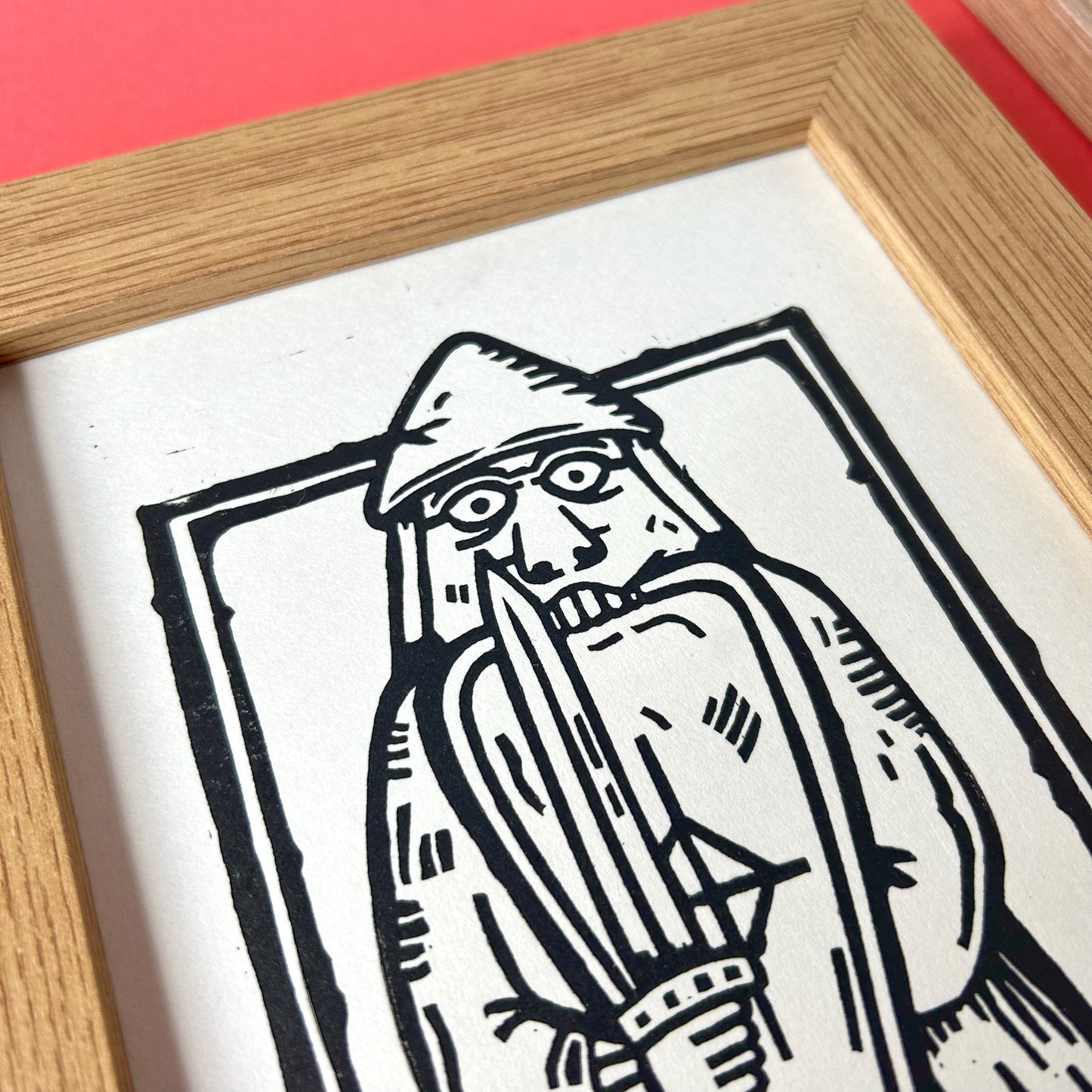 Lewis Chessmen Berserker Lino Print