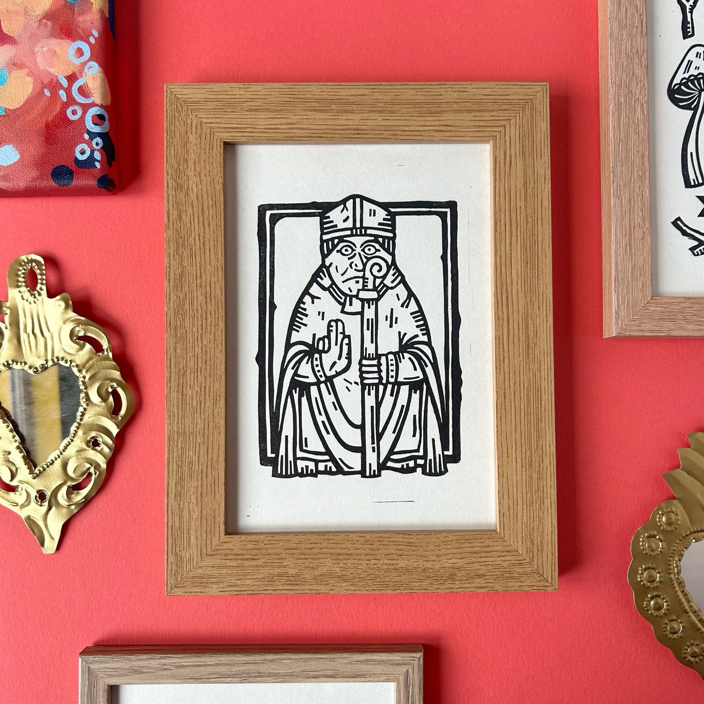 Lewis Chessmen Bishop Lino Print