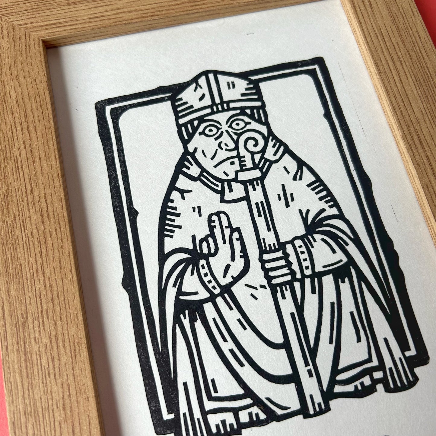 Lewis Chessmen Bishop Lino Print