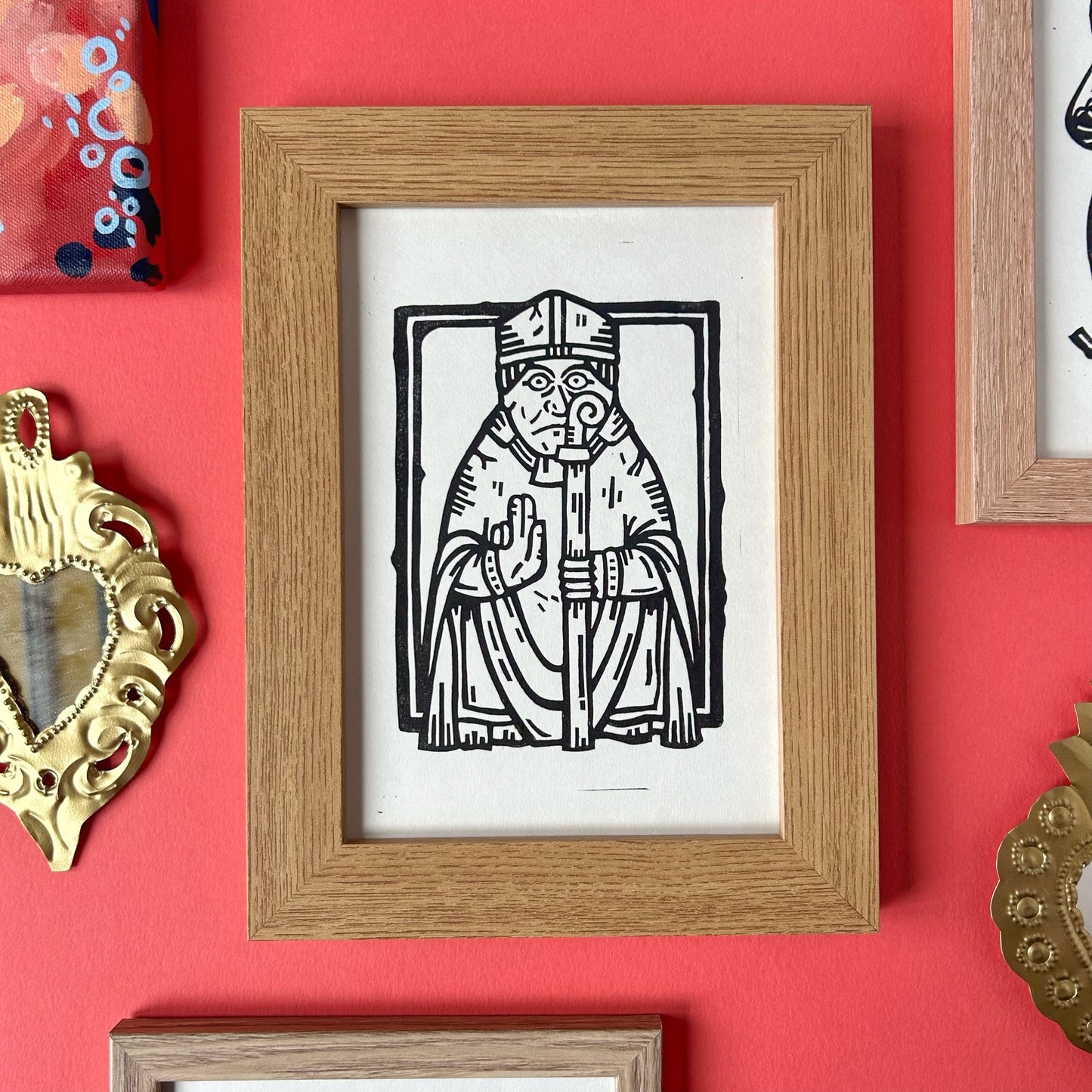 Lewis Chessmen Bishop Lino Print