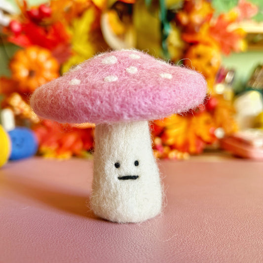 Meh Pink Felt Mushroom