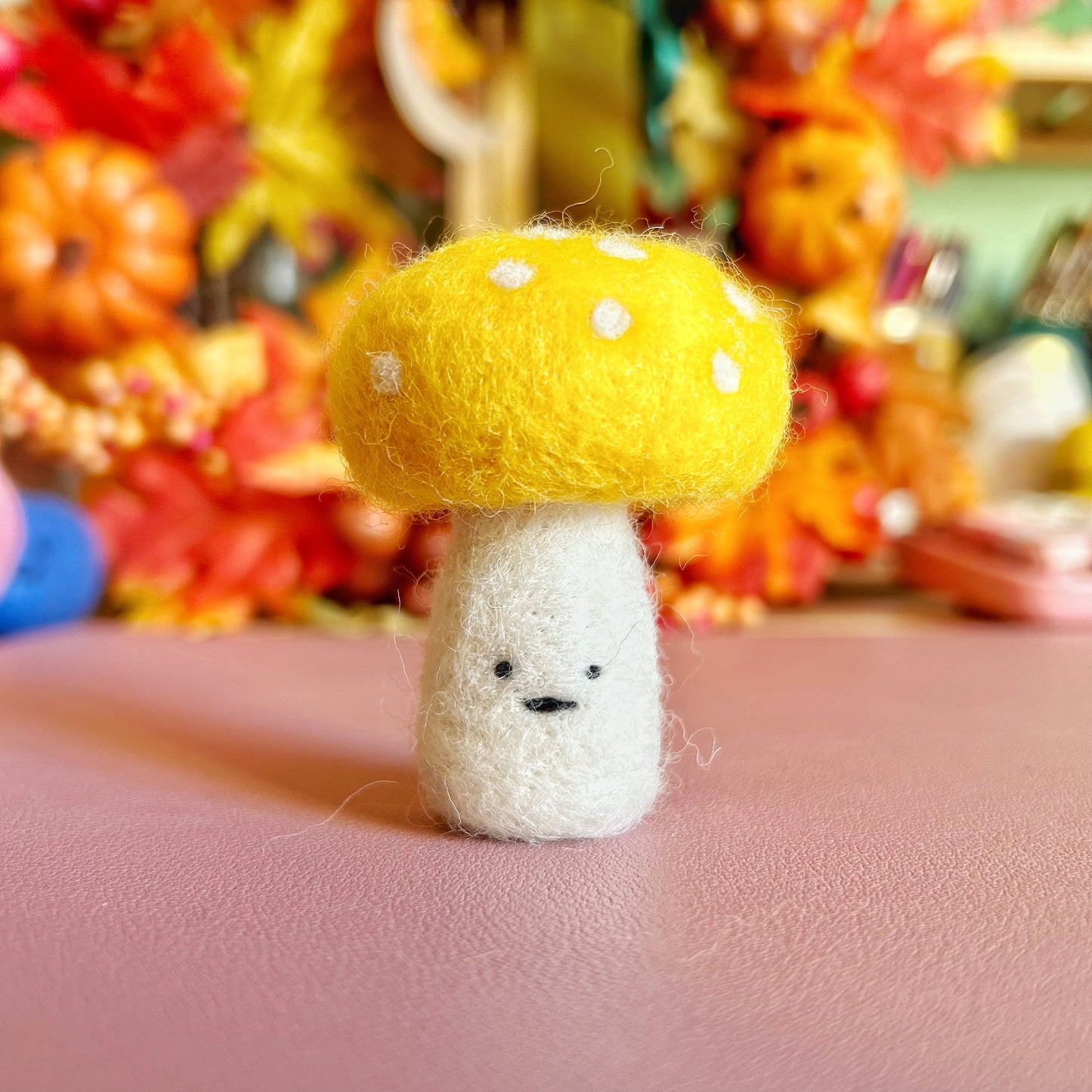 Meh Yellow Felt Mushroom