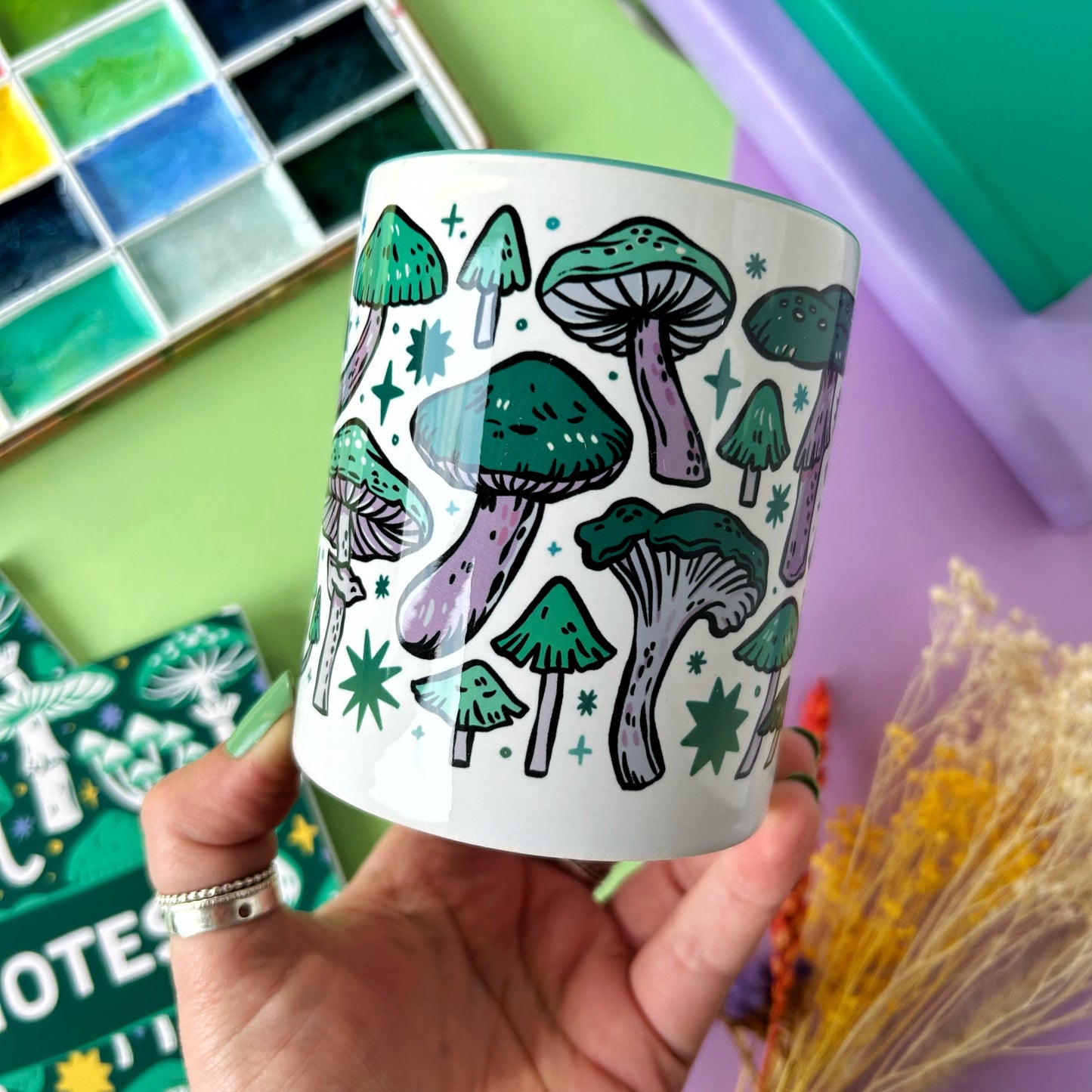 Green Mushroom Mug