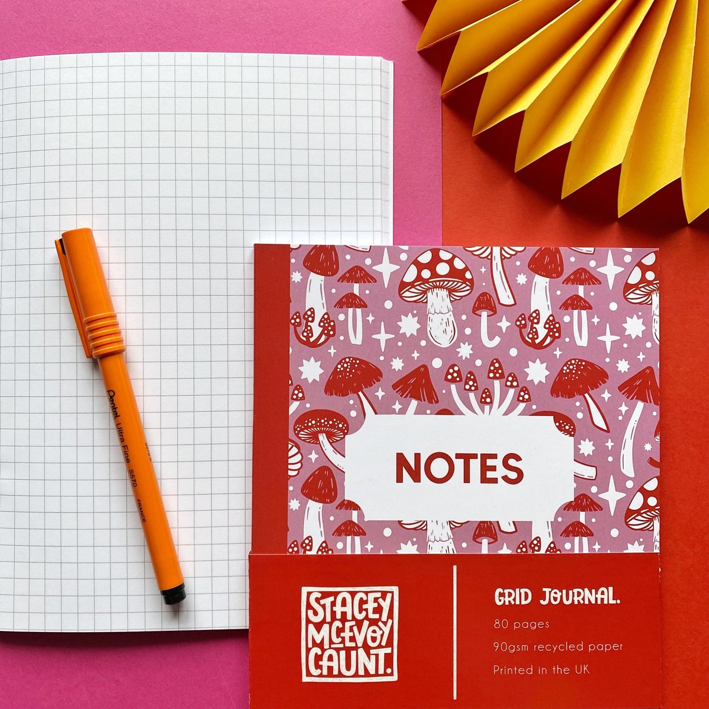 Seconds - Pink and Red Mushroom Notebook (old design)