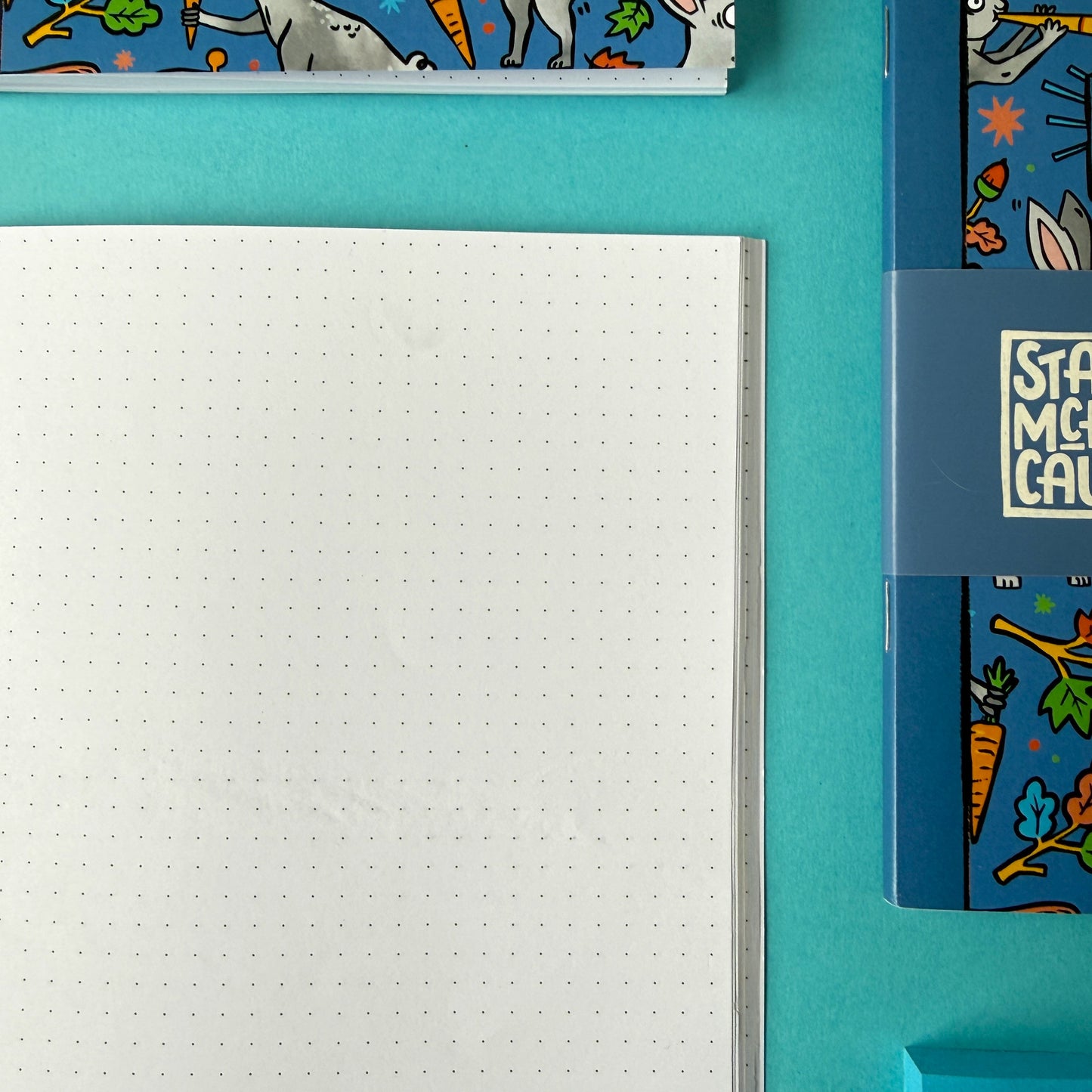 Medieva Duelling Bunnies Dot Grid A5 Notebook