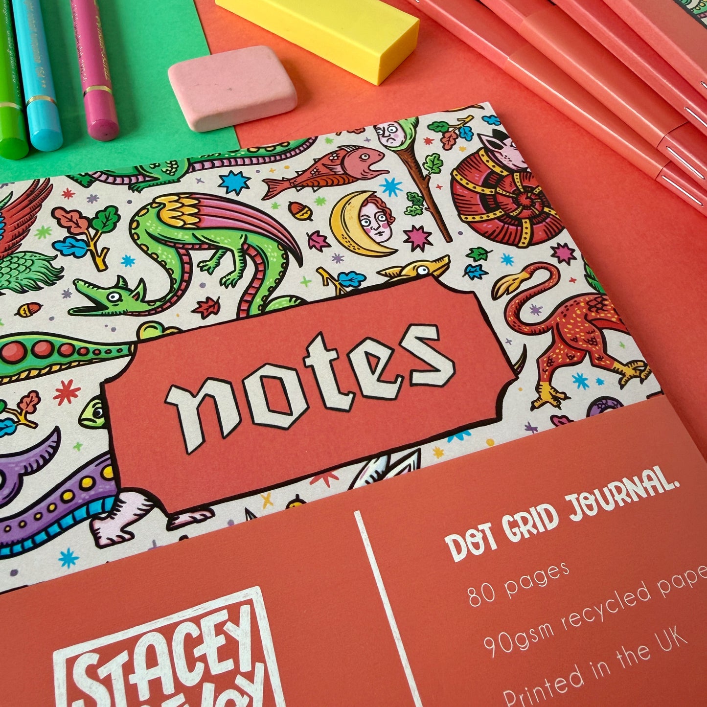 Medieval Menagerie Dot Grid A5 Notebook