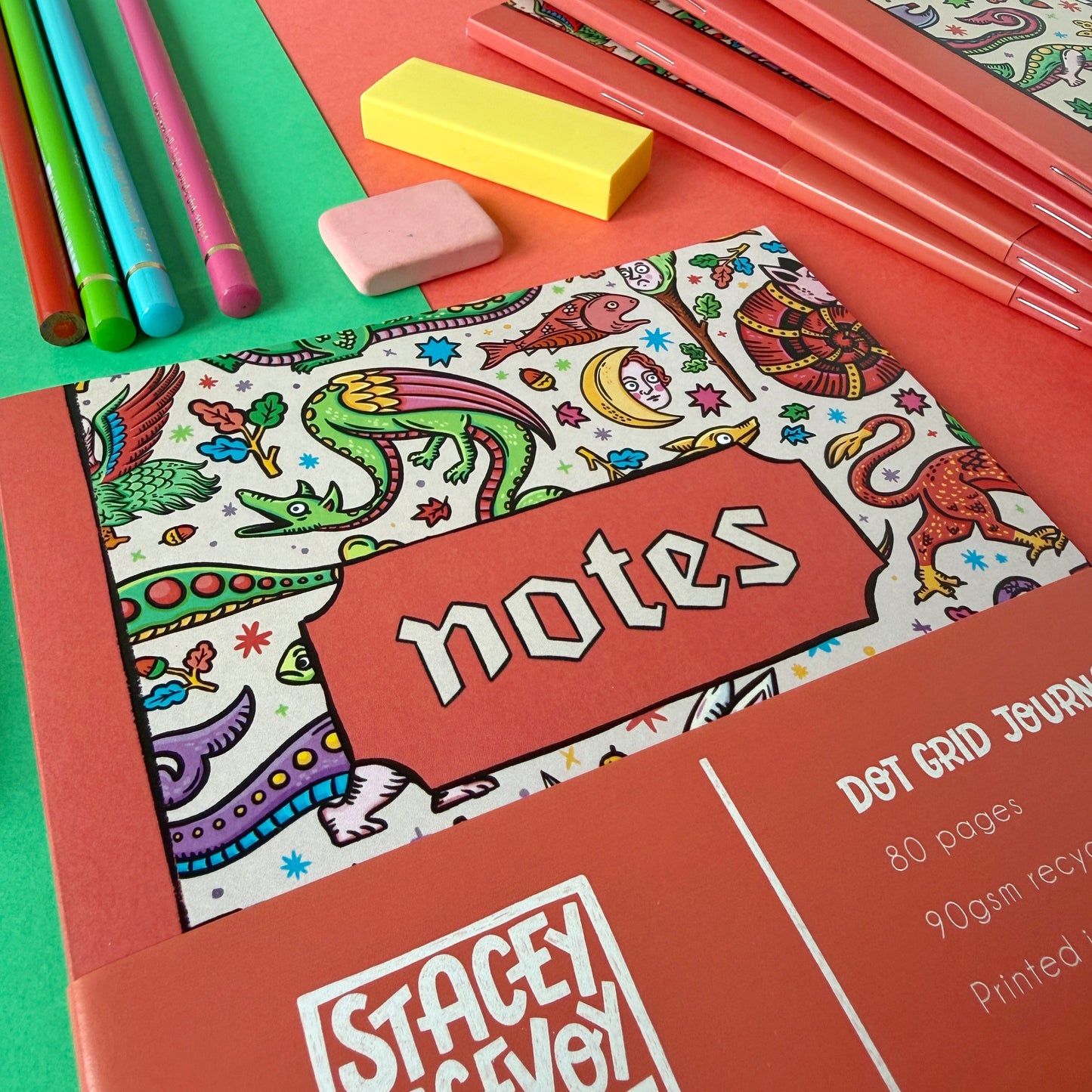 Medieval Menagerie Dot Grid A5 Notebook