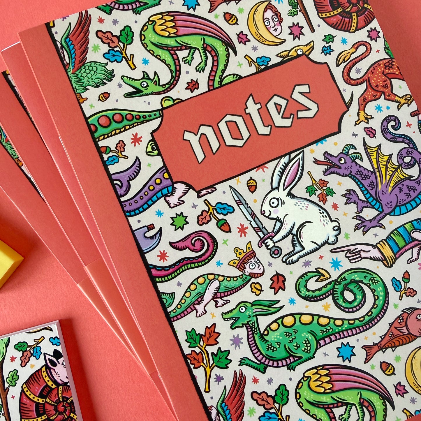 Medieval Menagerie Dot Grid A5 Notebook