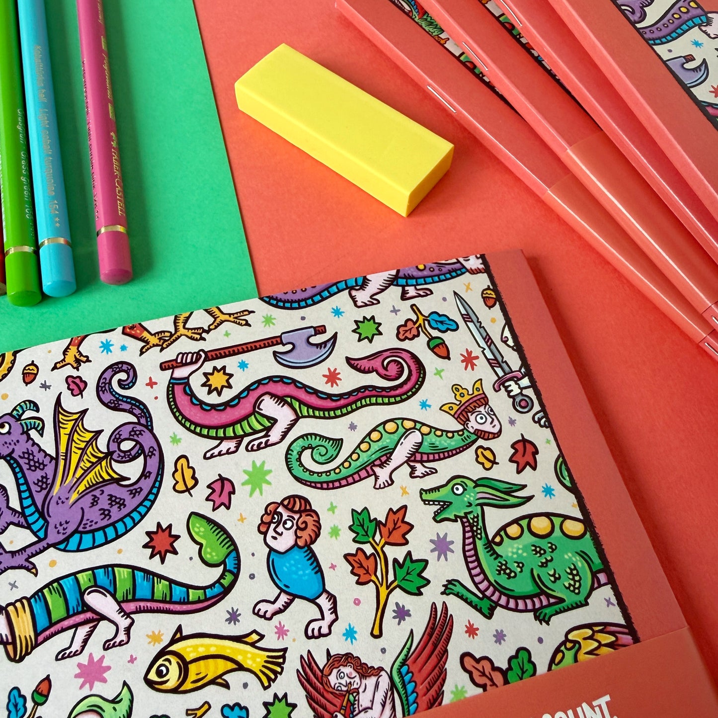 Medieval Menagerie Dot Grid A5 Notebook