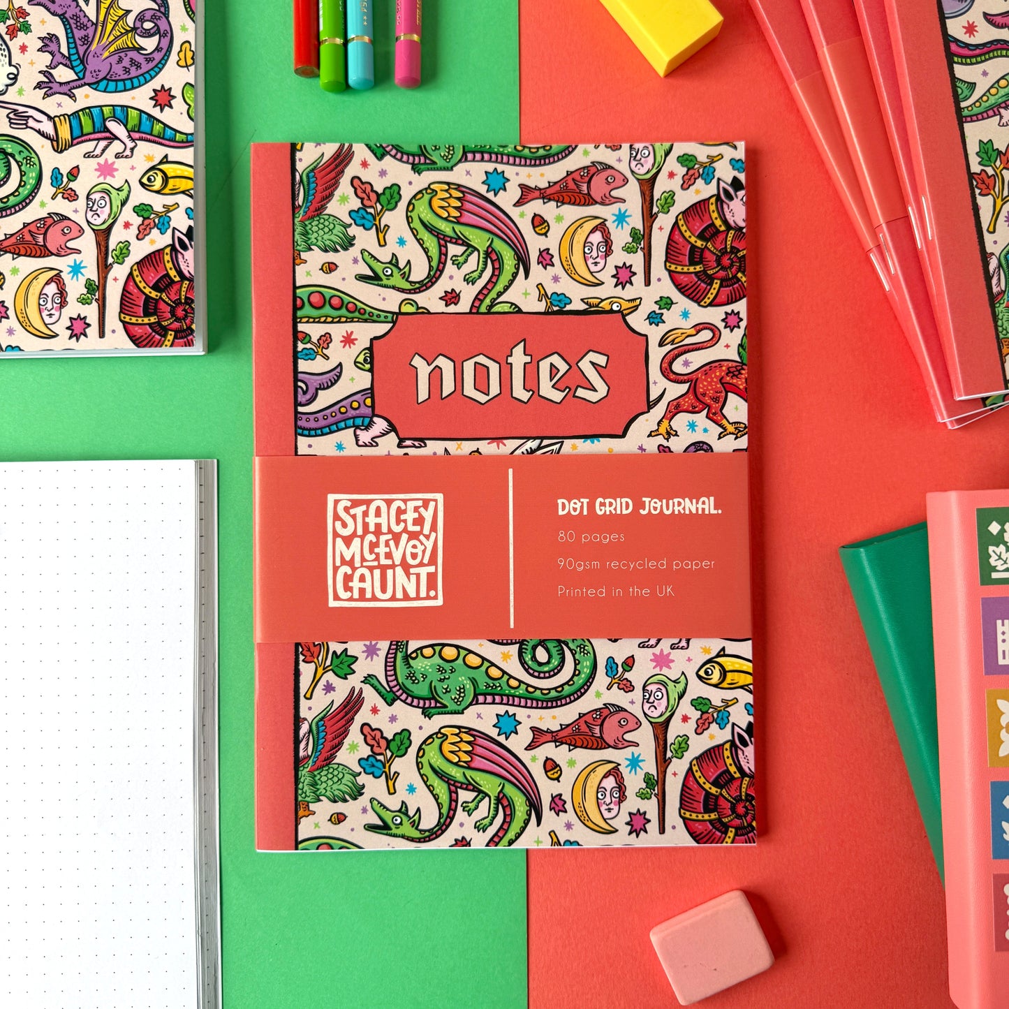 Medieval Menagerie Dot Grid A5 Notebook