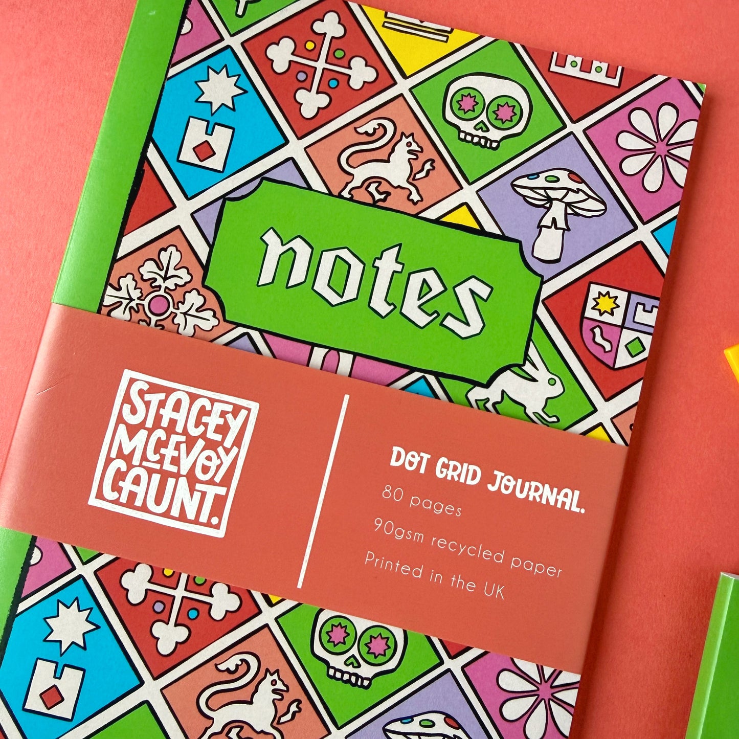 Medieval Tile Pattern Dot Grid A5 Notebook