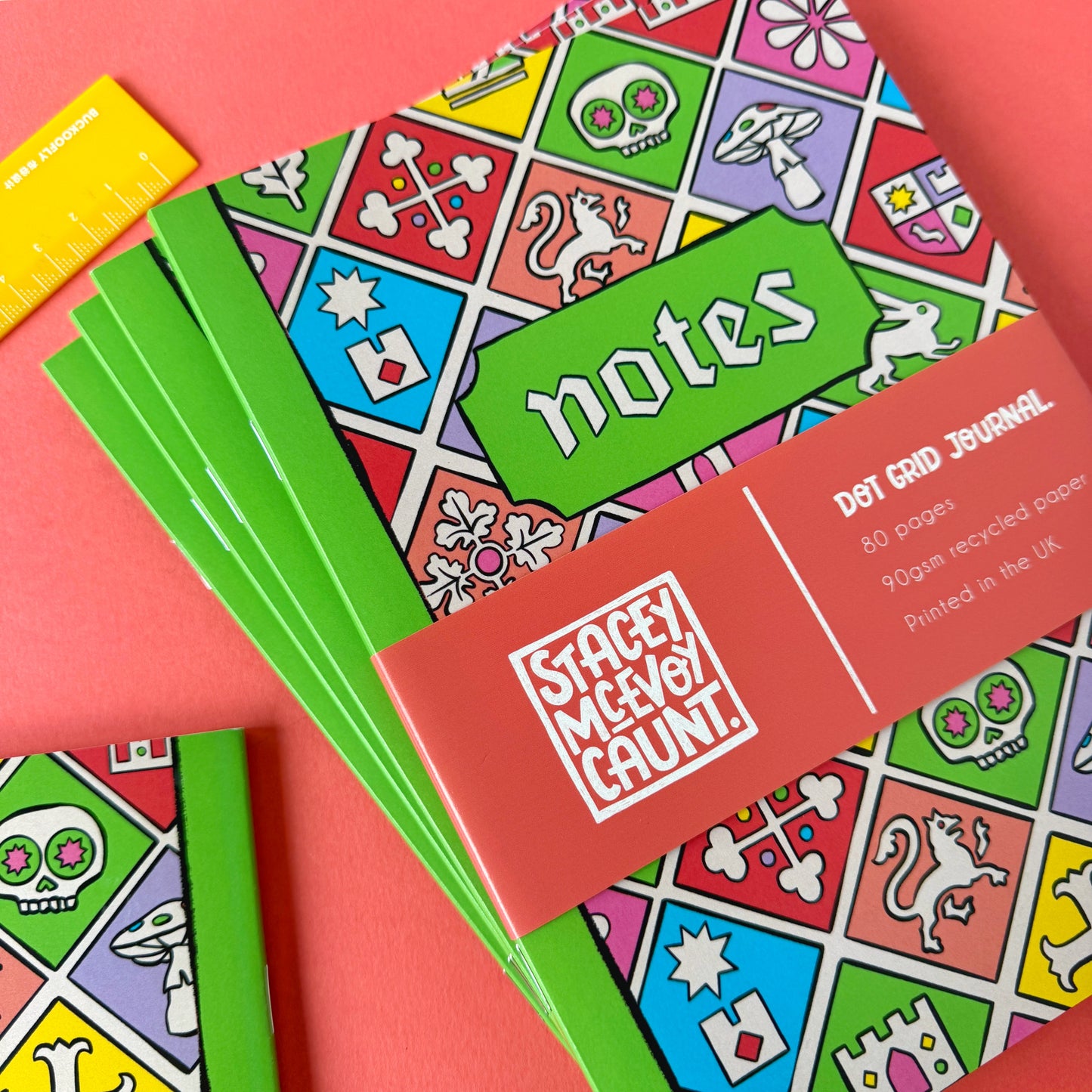 Medieval Tile Pattern Dot Grid A5 Notebook