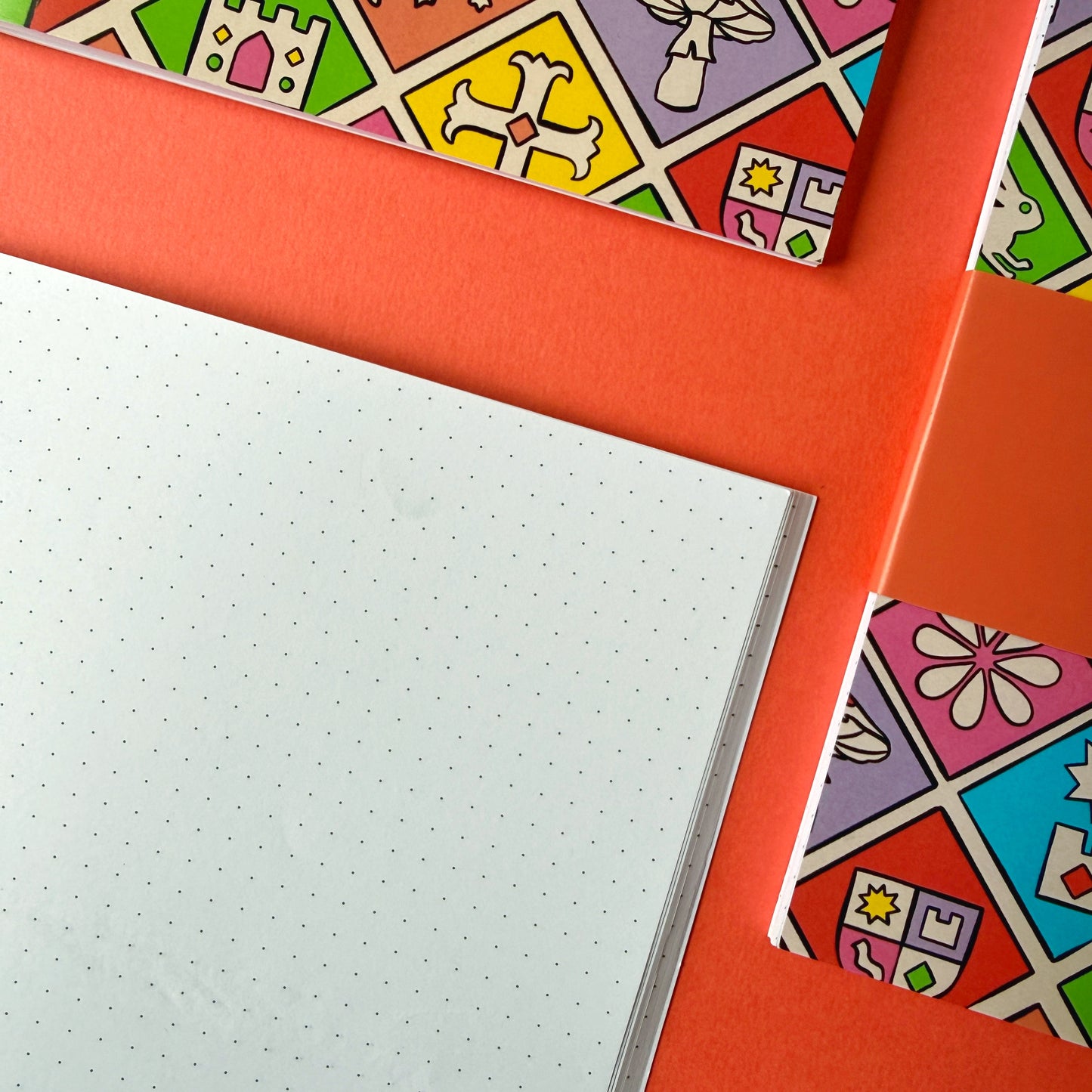 Medieval Tile Pattern Dot Grid A5 Notebook