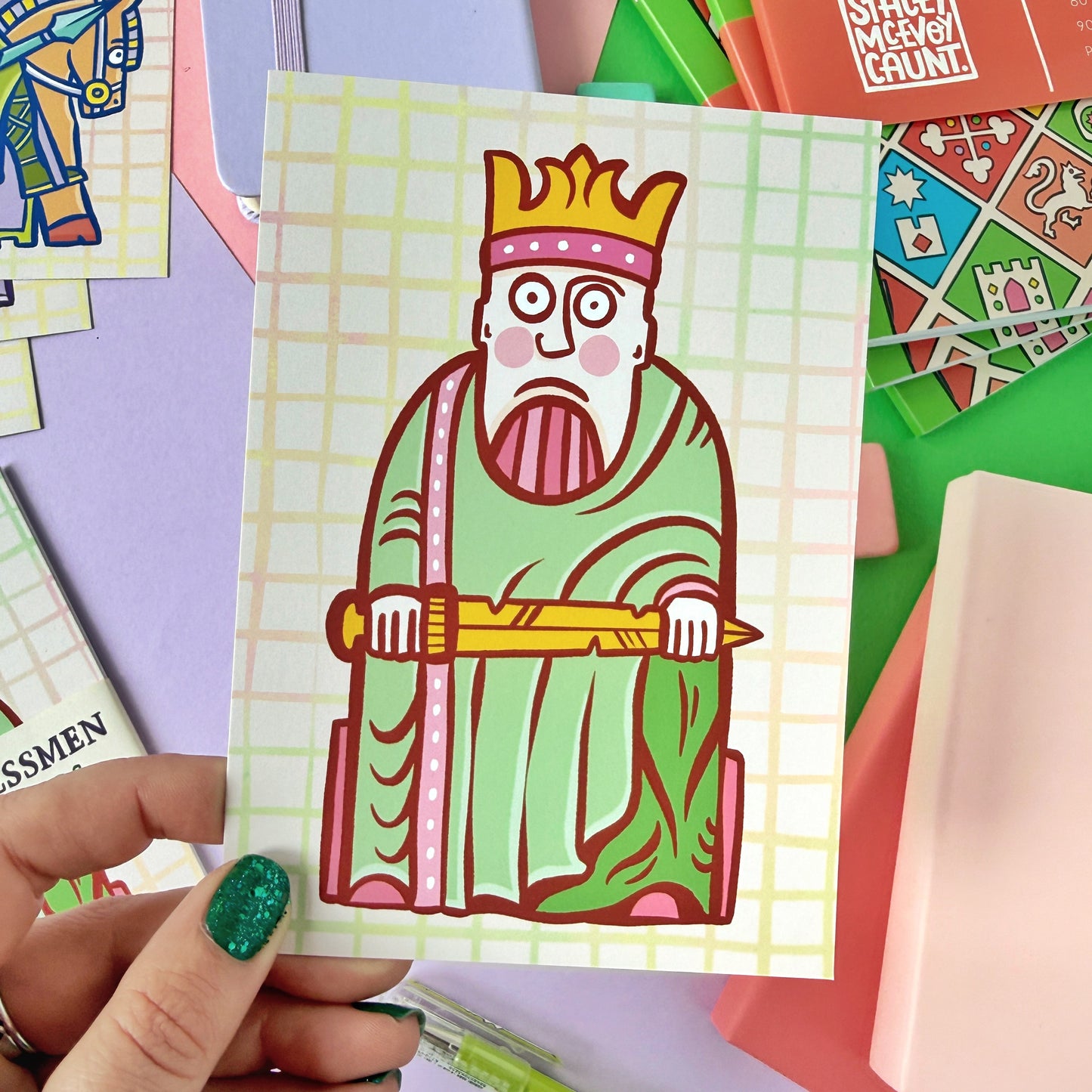 Set of 6 Lewis Chessmen Postcards