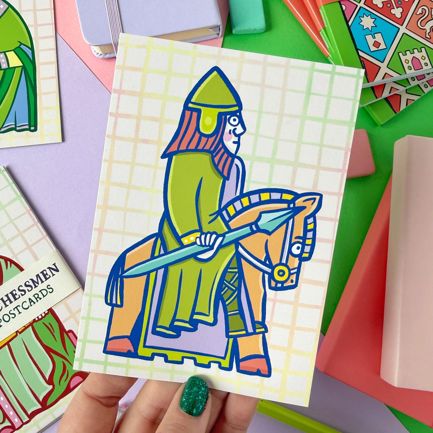 Set of 6 Lewis Chessmen Postcards