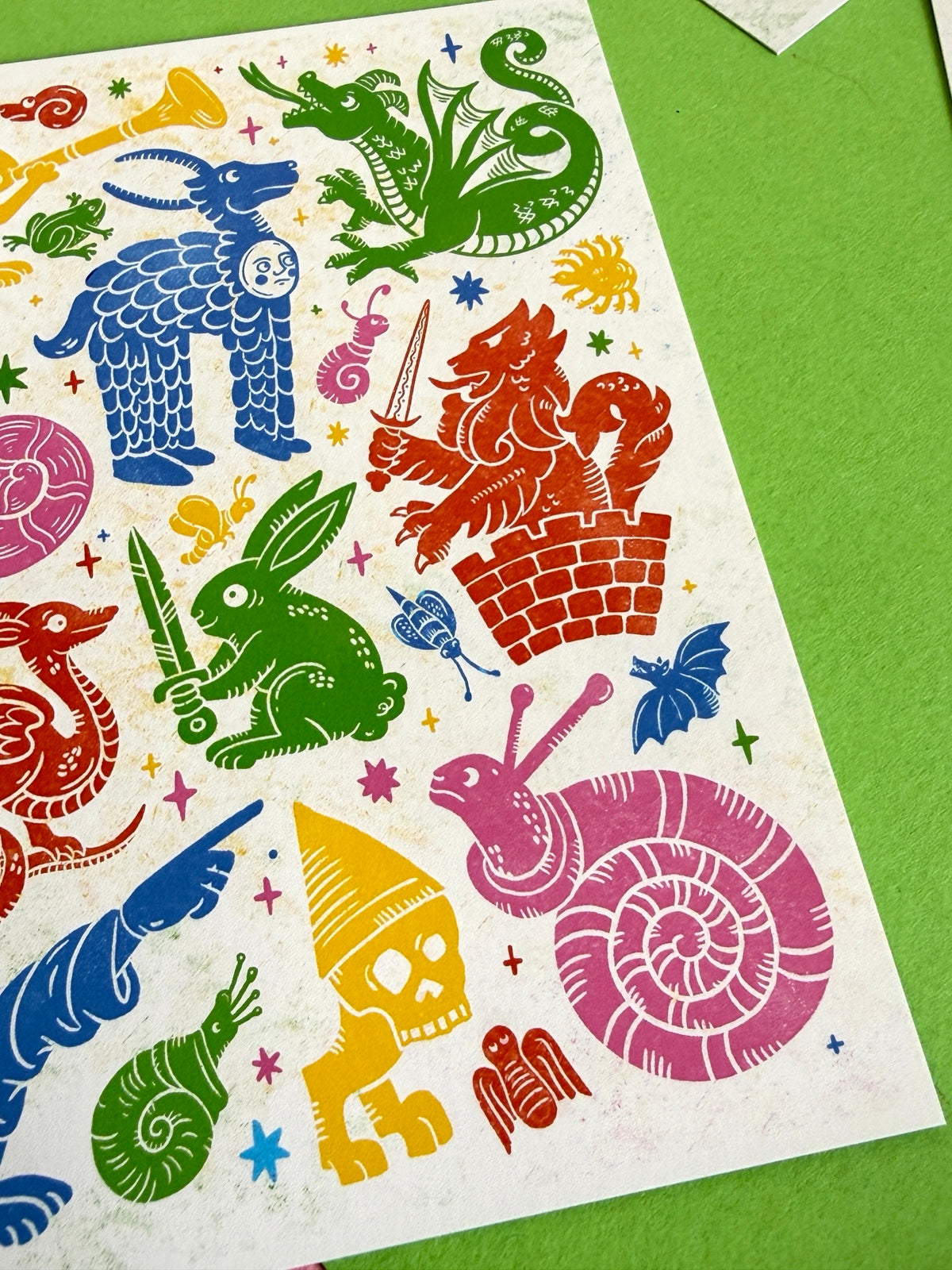 Colourful Medieval Menagerie Postcard