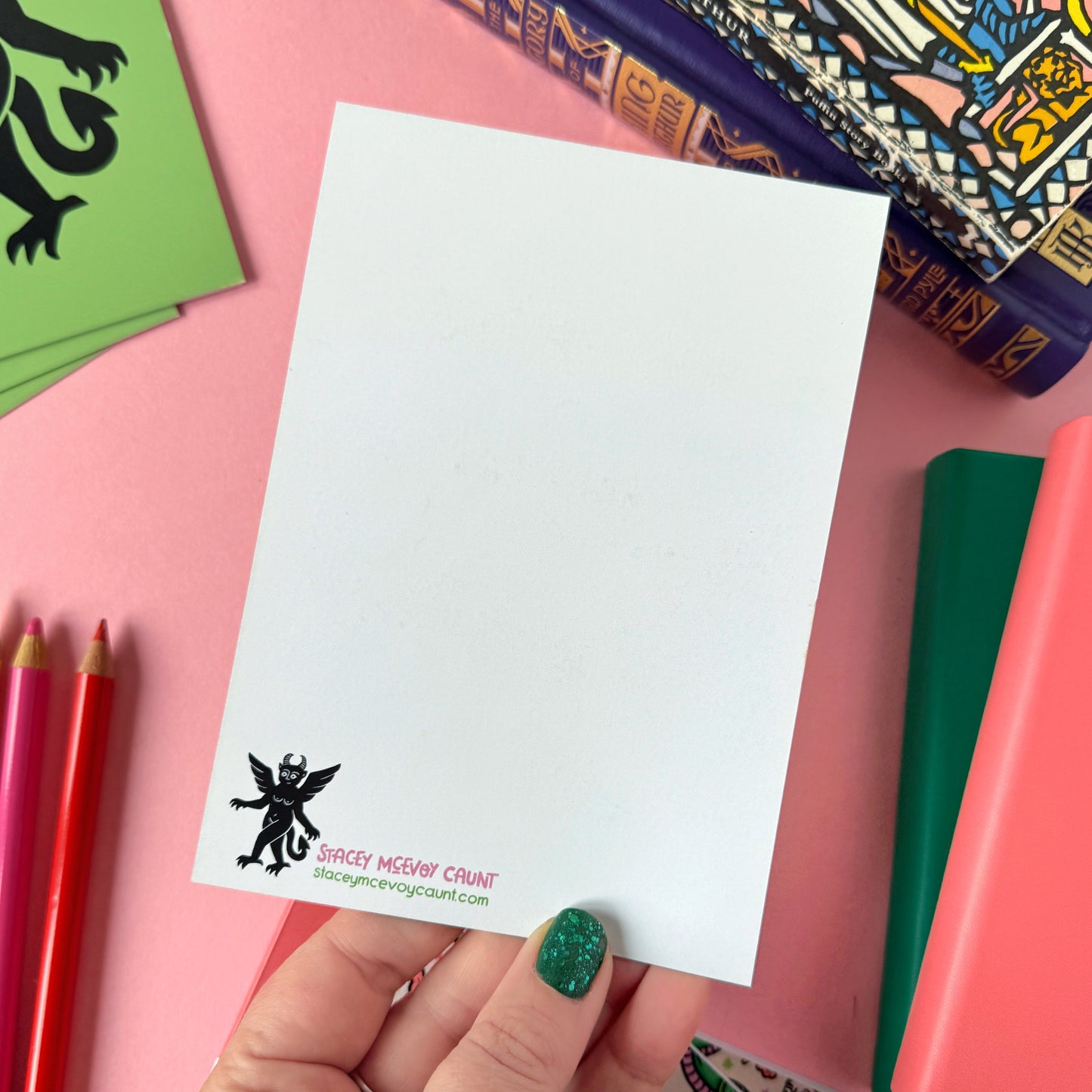 Green Boobie Devil Postcard