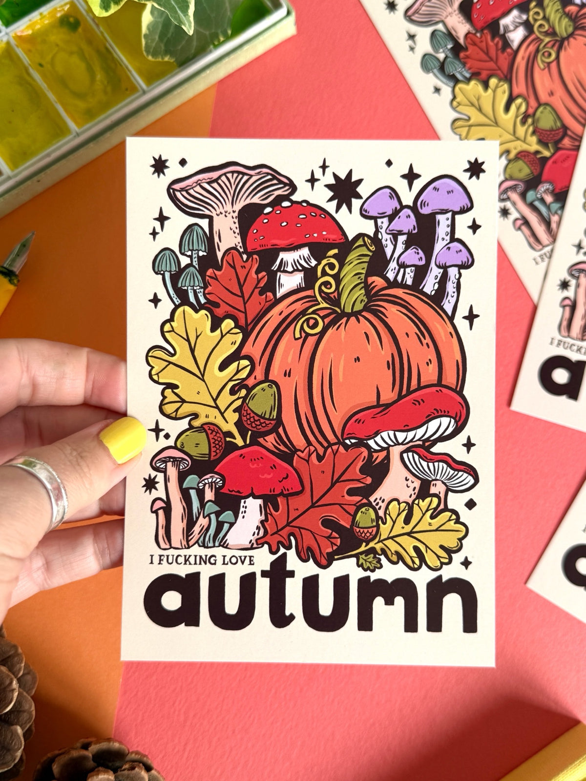 I Fucking Love Autumn Postcard