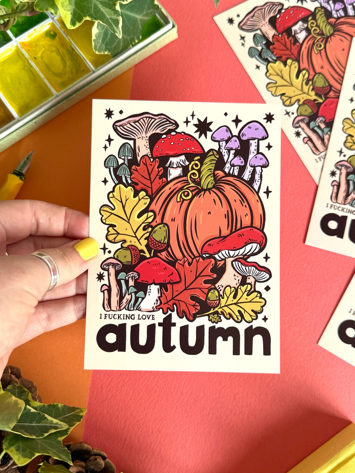 I Fucking Love Autumn Postcard