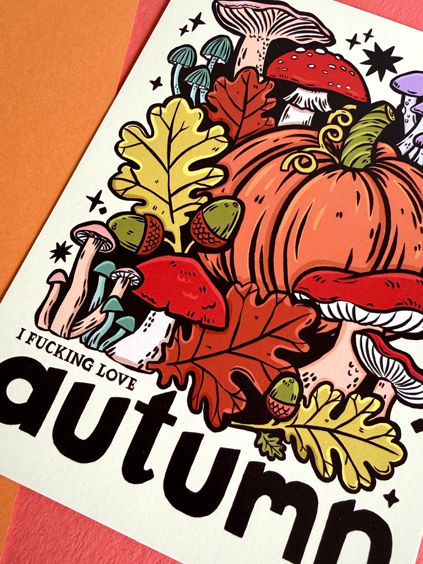 I Fucking Love Autumn Postcard