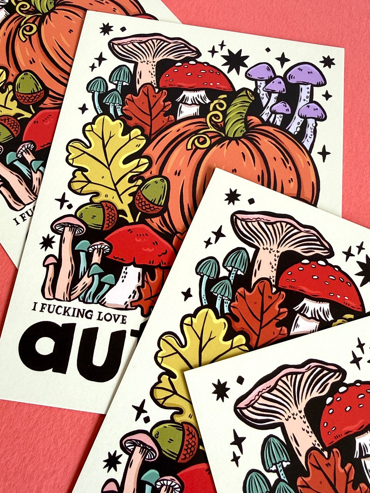 I Fucking Love Autumn Postcard