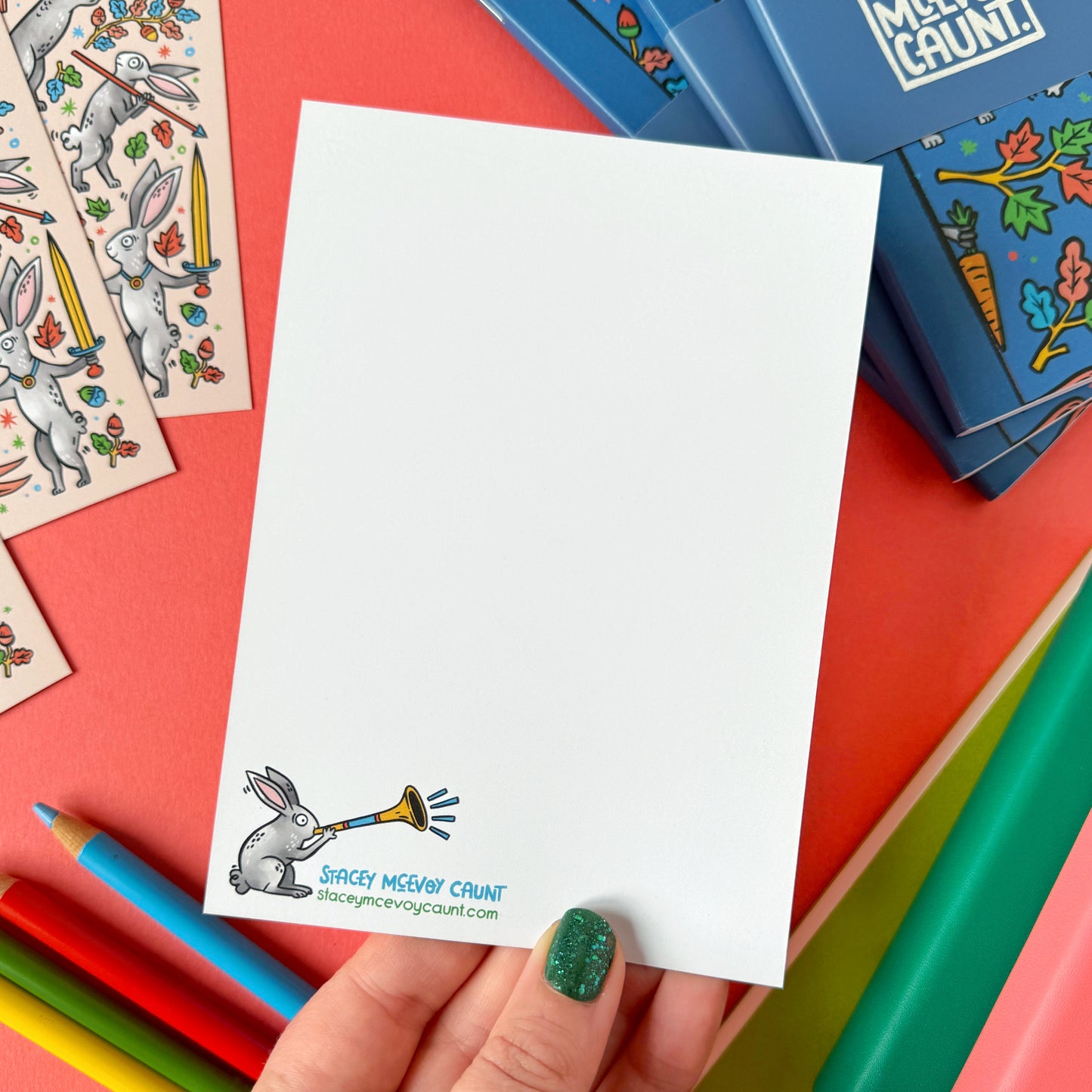 Duelling Rabbits Marginalia Postcard