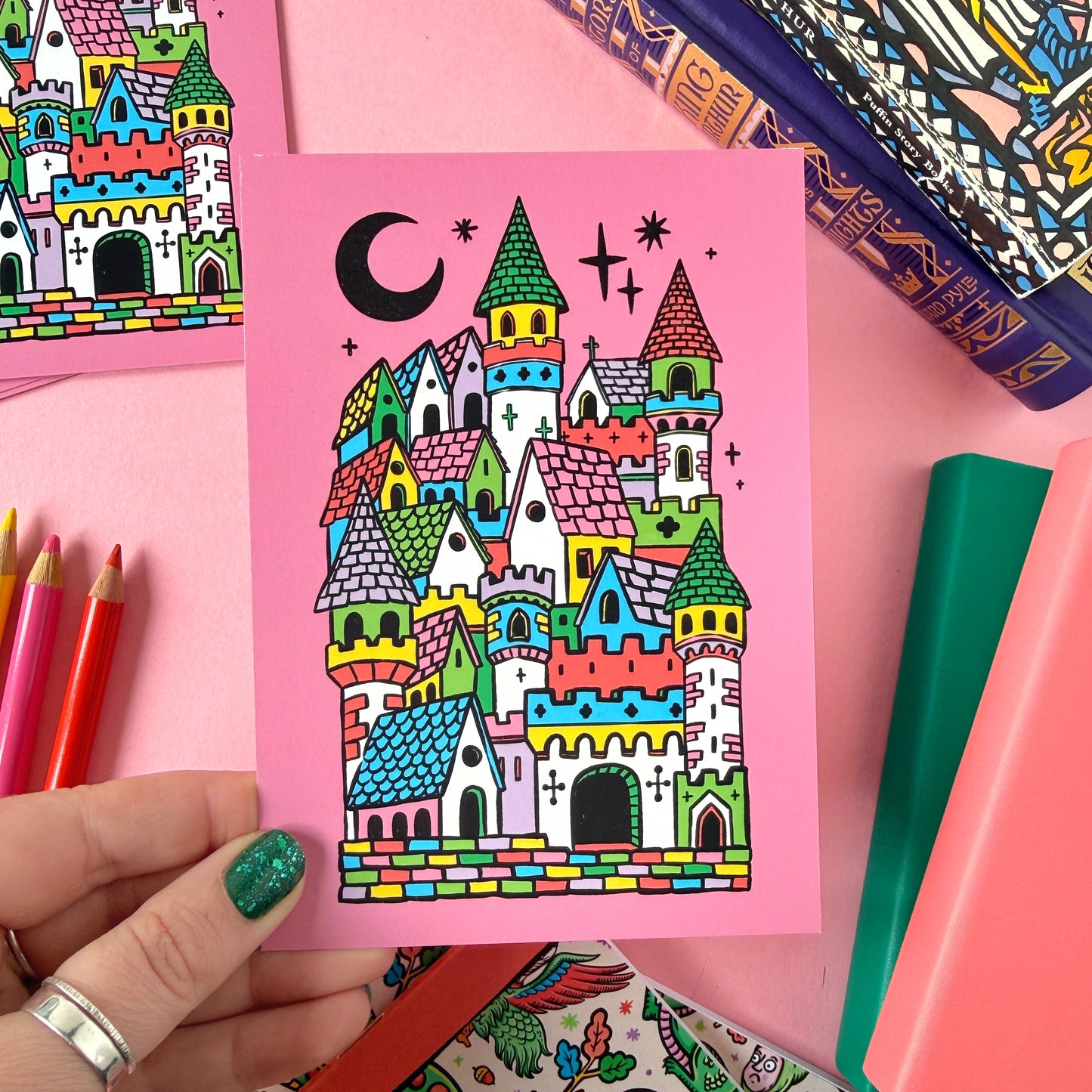 Medieval Village A6 Postcard