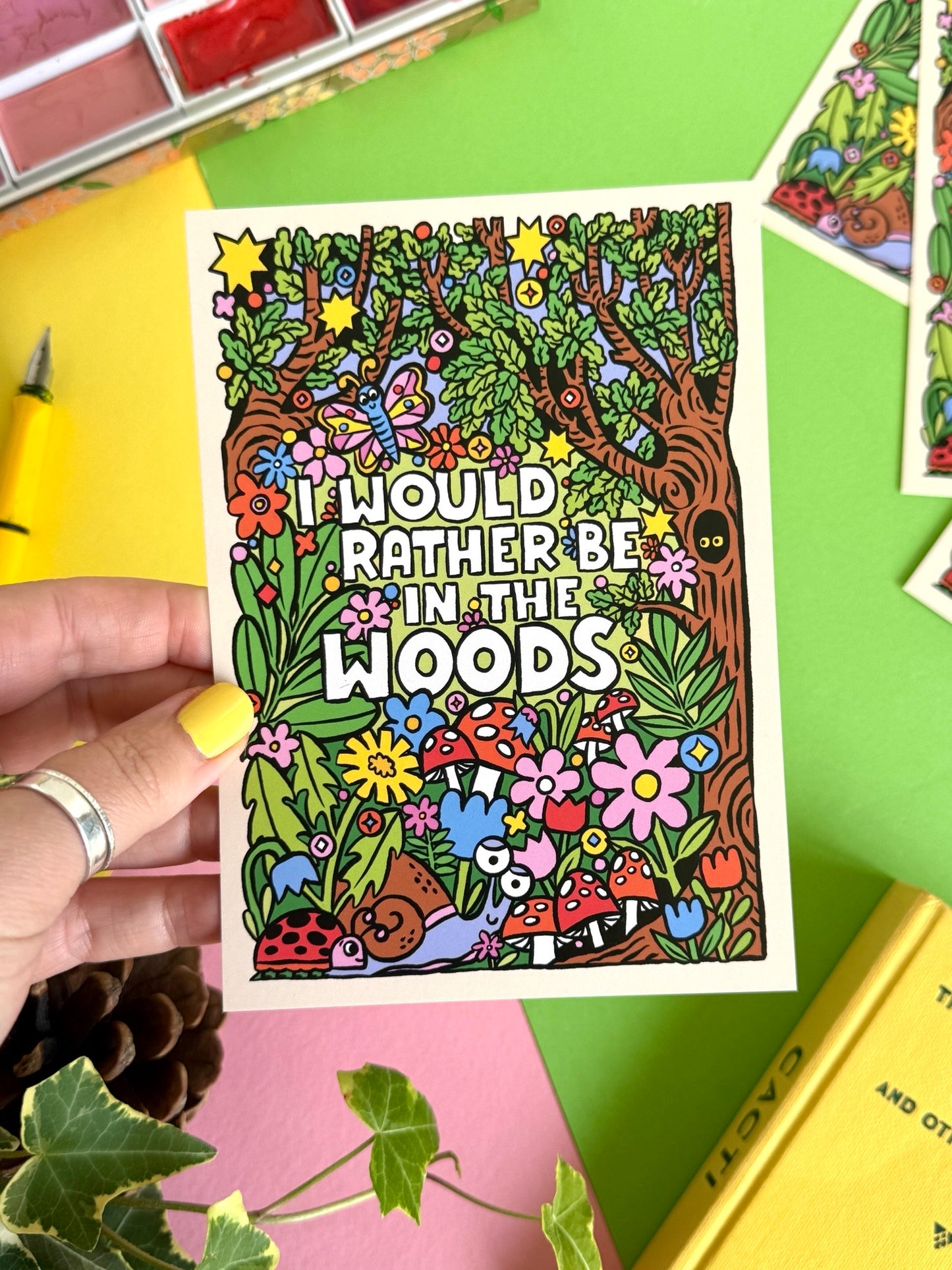 I'd Rather be in the Woods Postcard