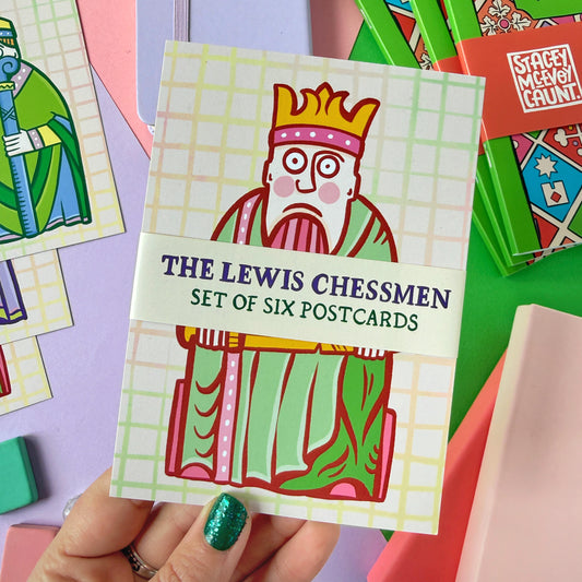 Set of 6 Lewis Chessmen Postcards