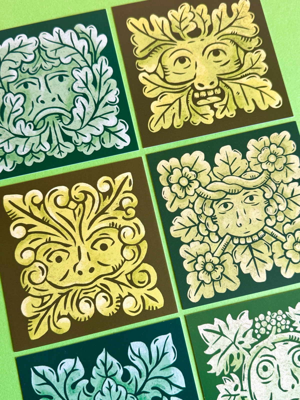 Green Man Postcard Set