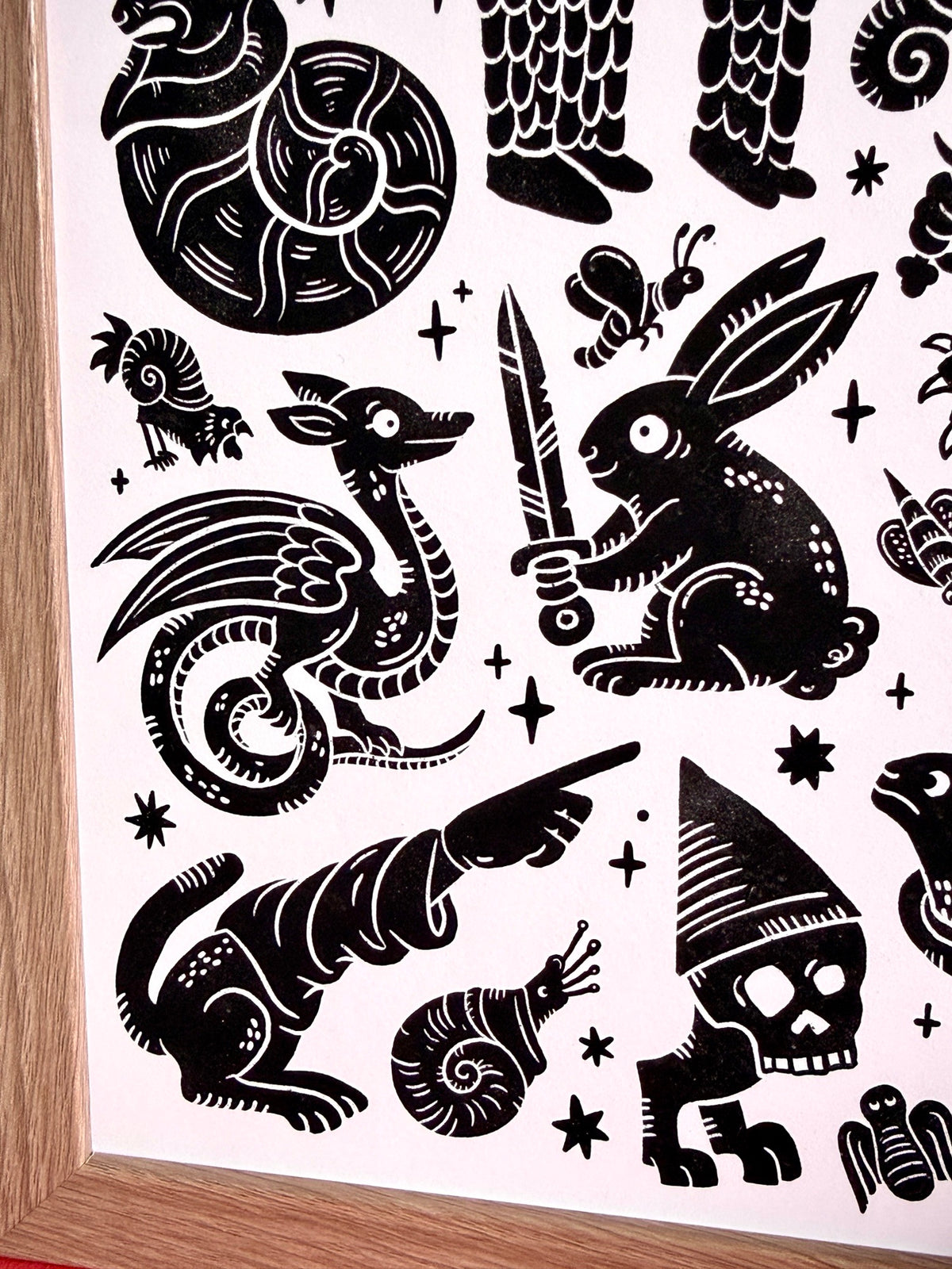 Medieval Menagerie Black & White Print