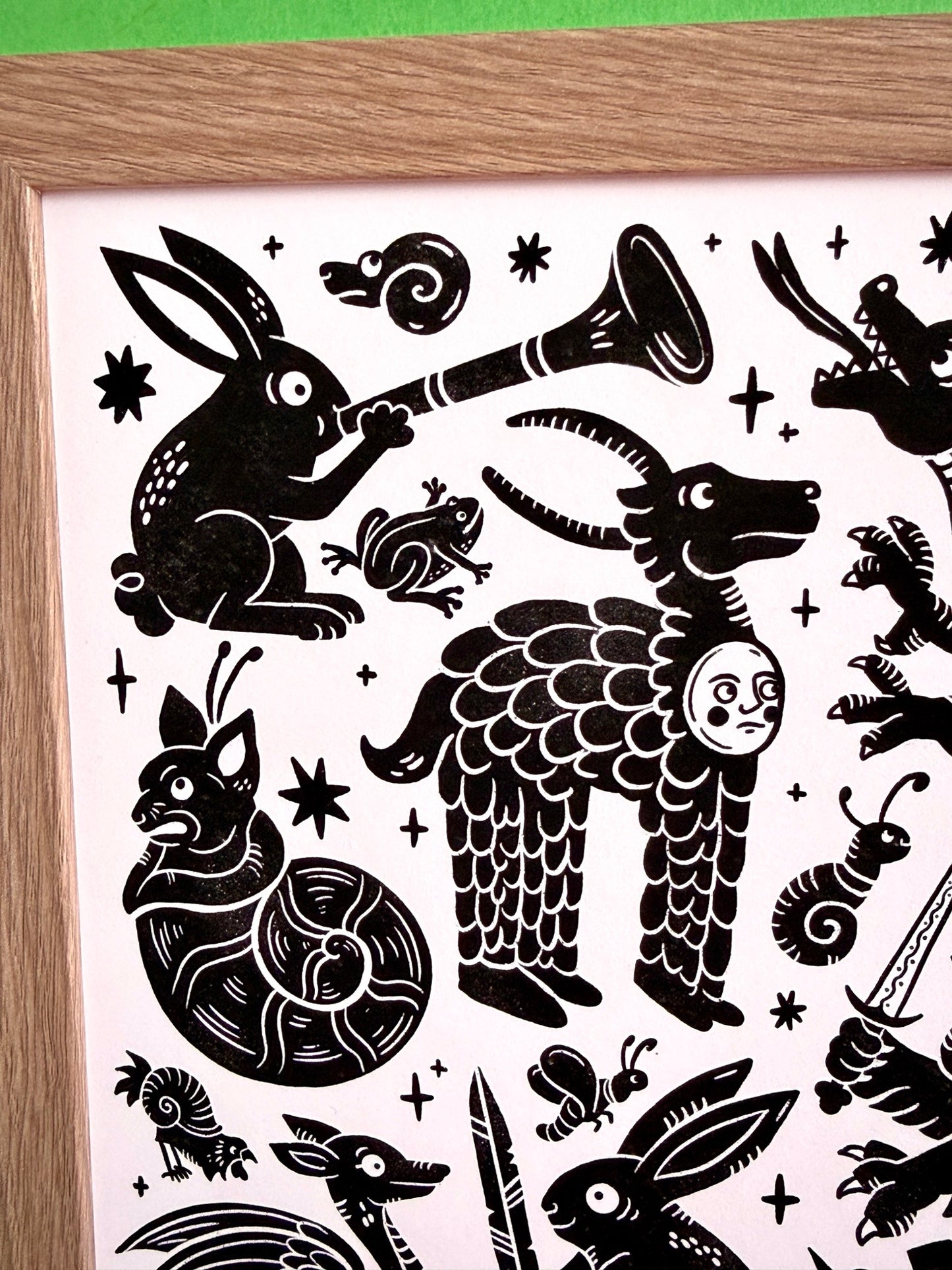Medieval Menagerie Black & White Print