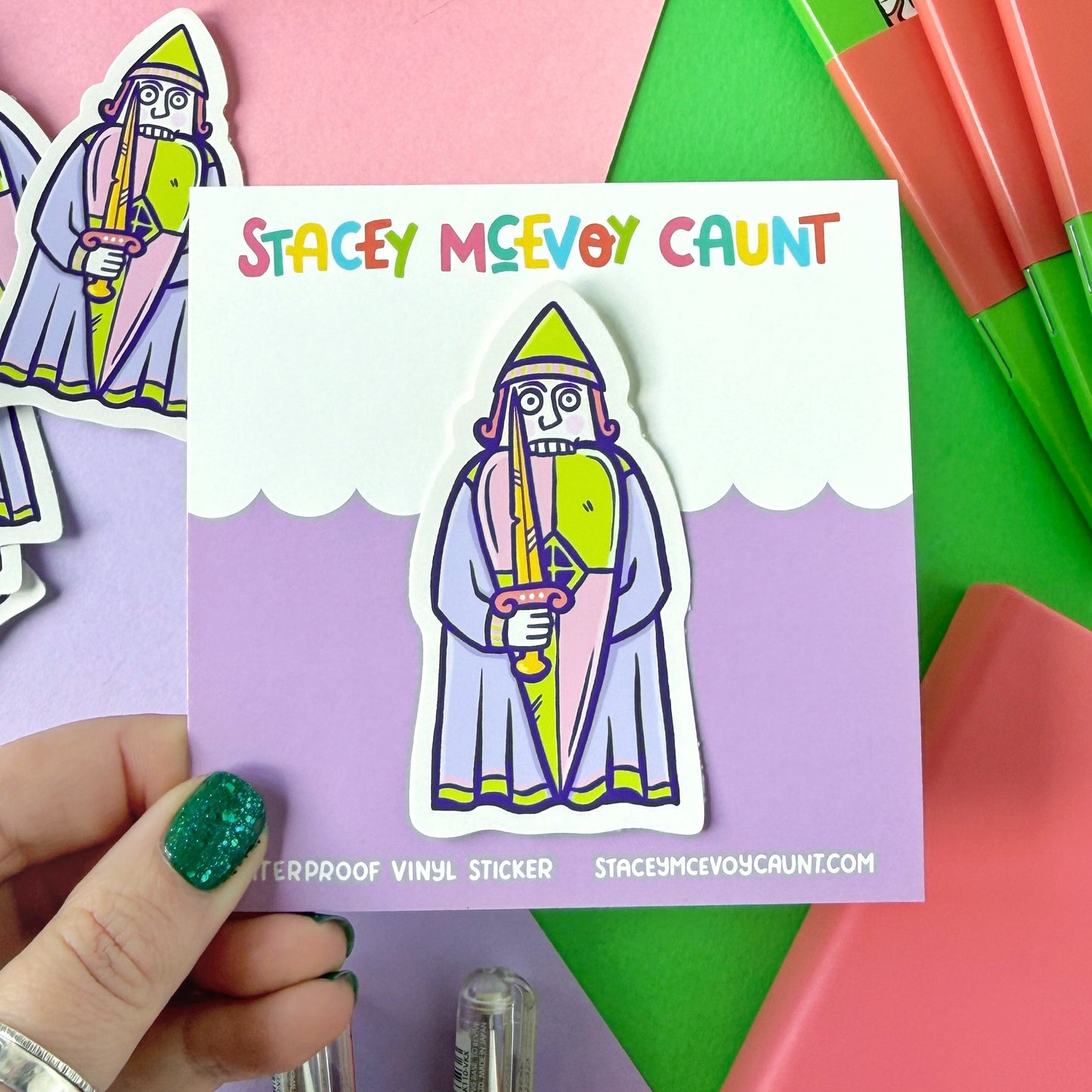 Berserker Rook Lewis Chessmen Vinyl Sticker