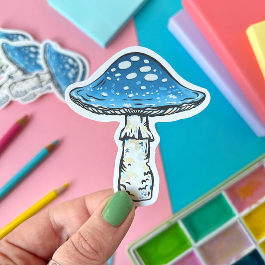 Blue Mushroom Sticker