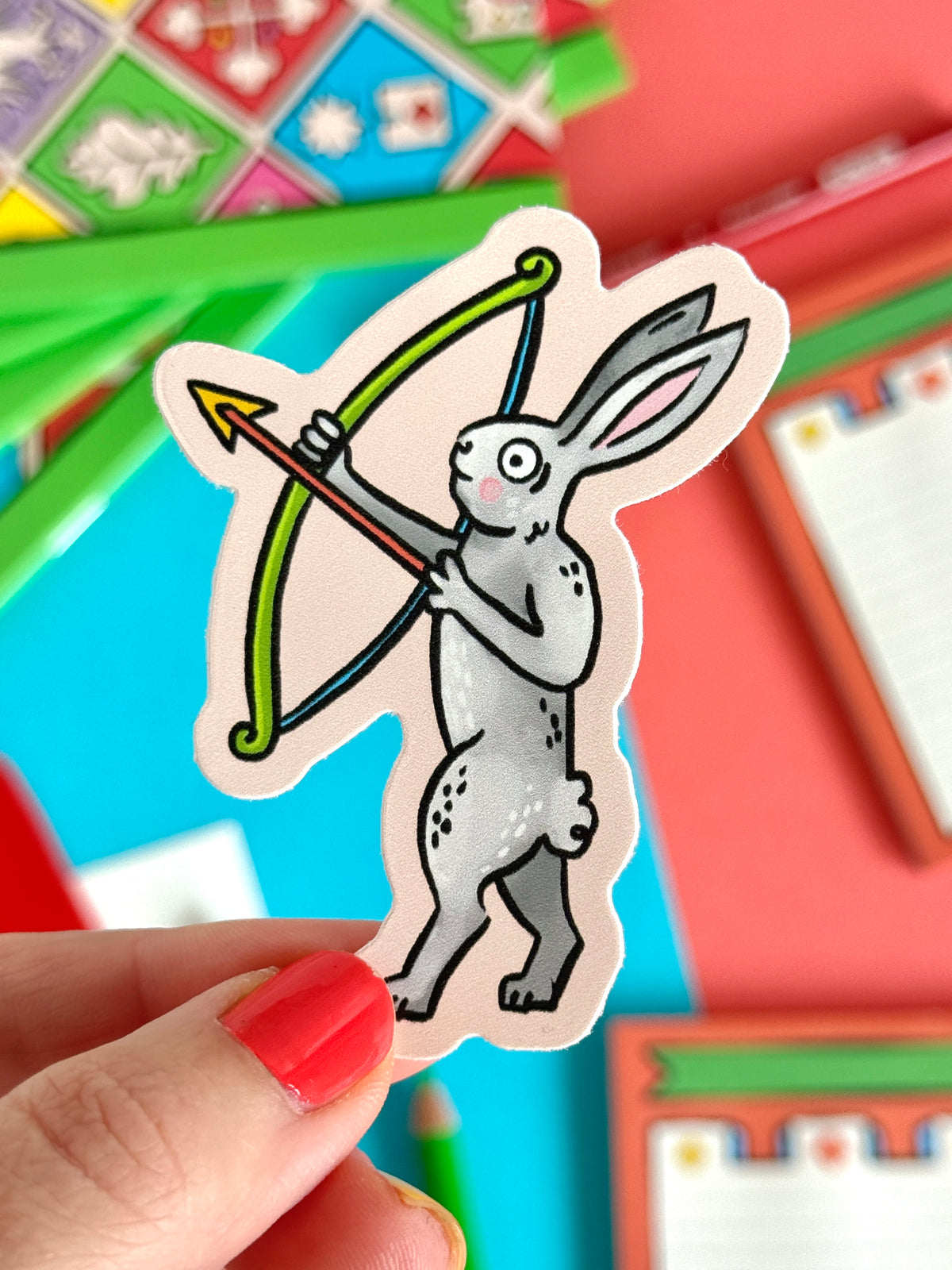 Medieval Bunny Archer Sticker
