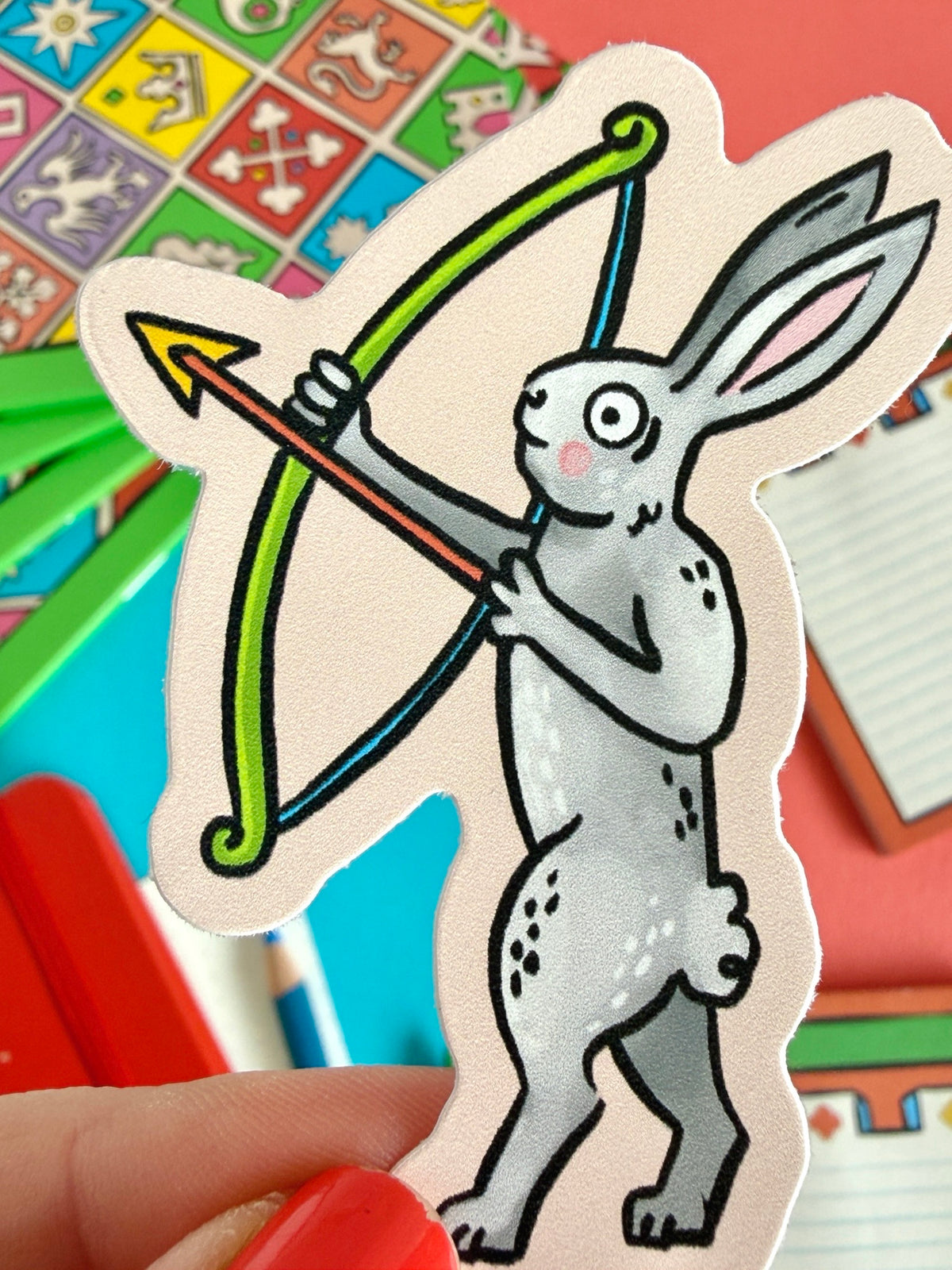 Medieval Bunny Archer Sticker