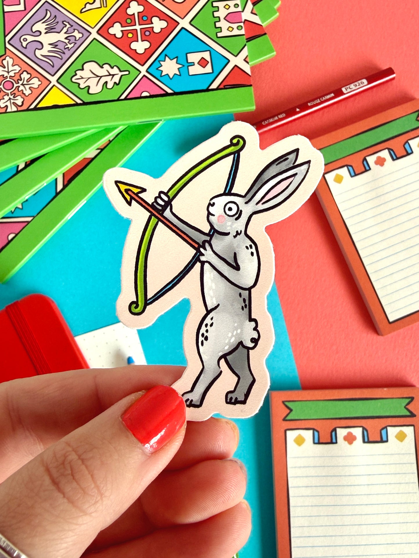 Medieval Bunny Archer Sticker
