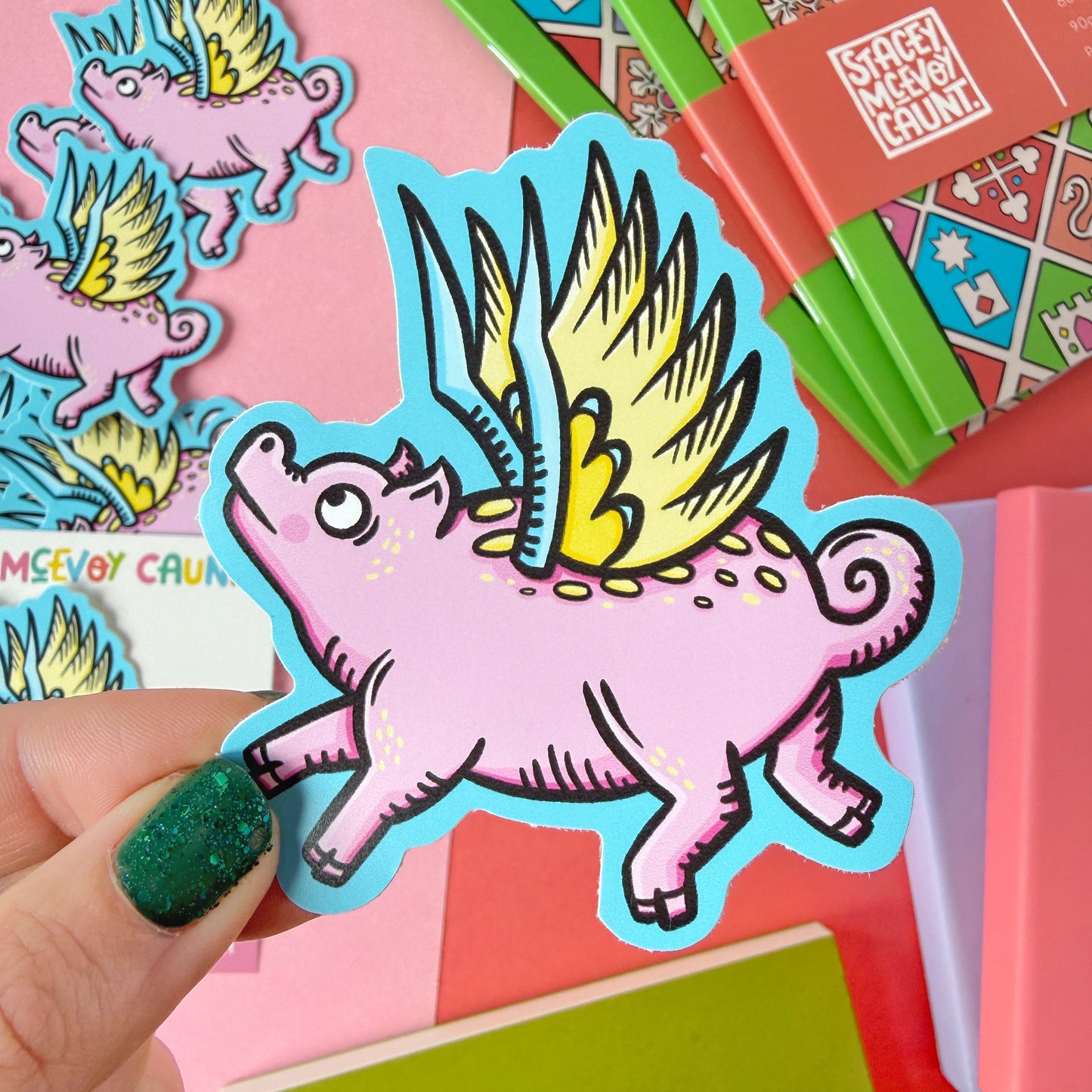 Flying Pig Vinyl Sticker
