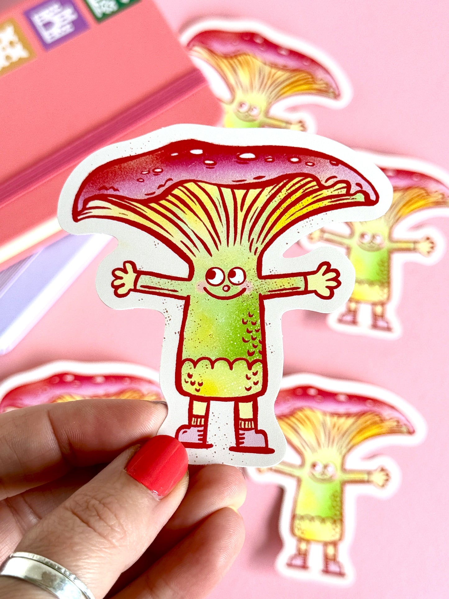 Red Mushroom Fun Guy Sticker