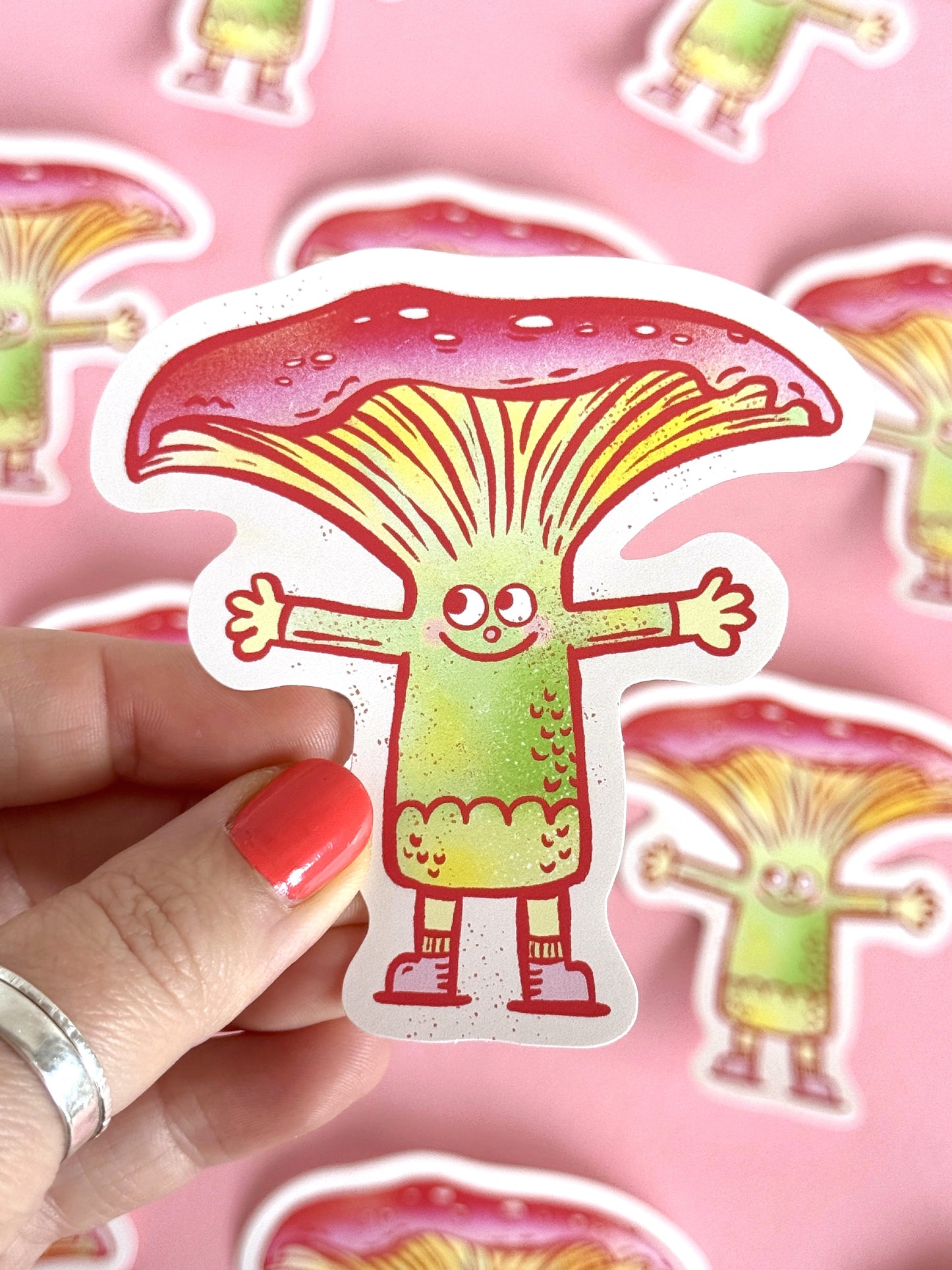 Red Mushroom Fun Guy Sticker