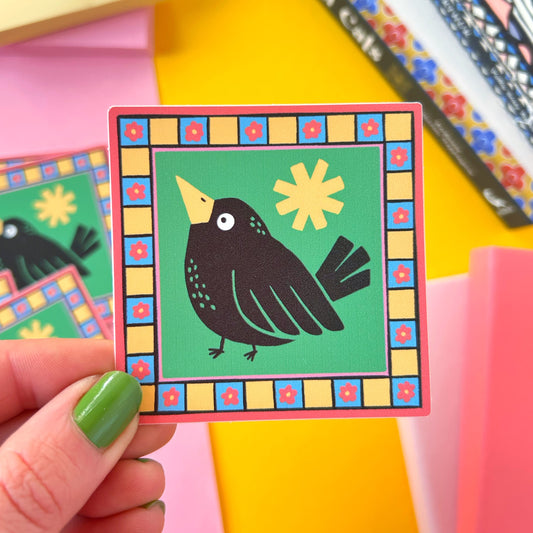 Blackbird and Star Sticker