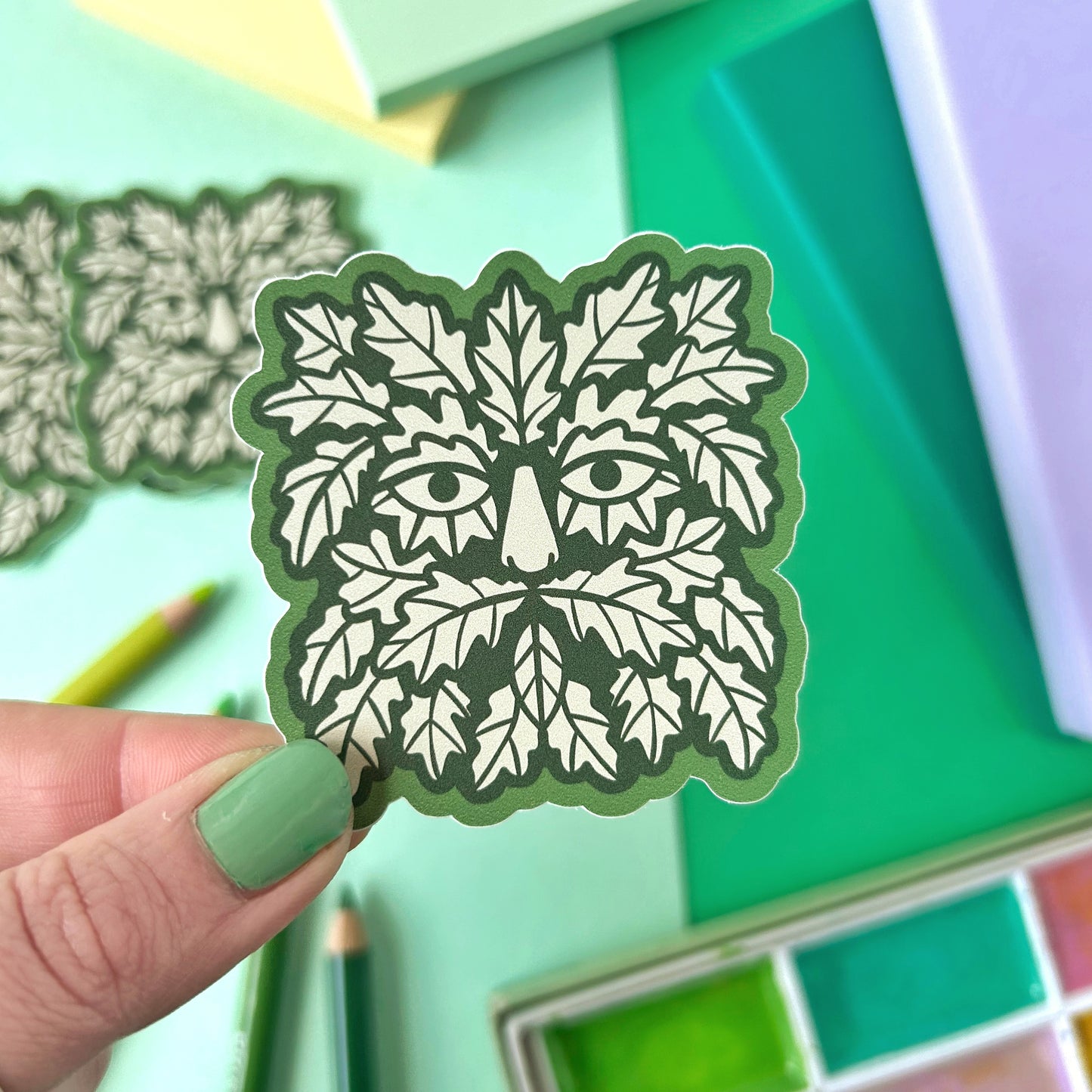 Green Man Sticker