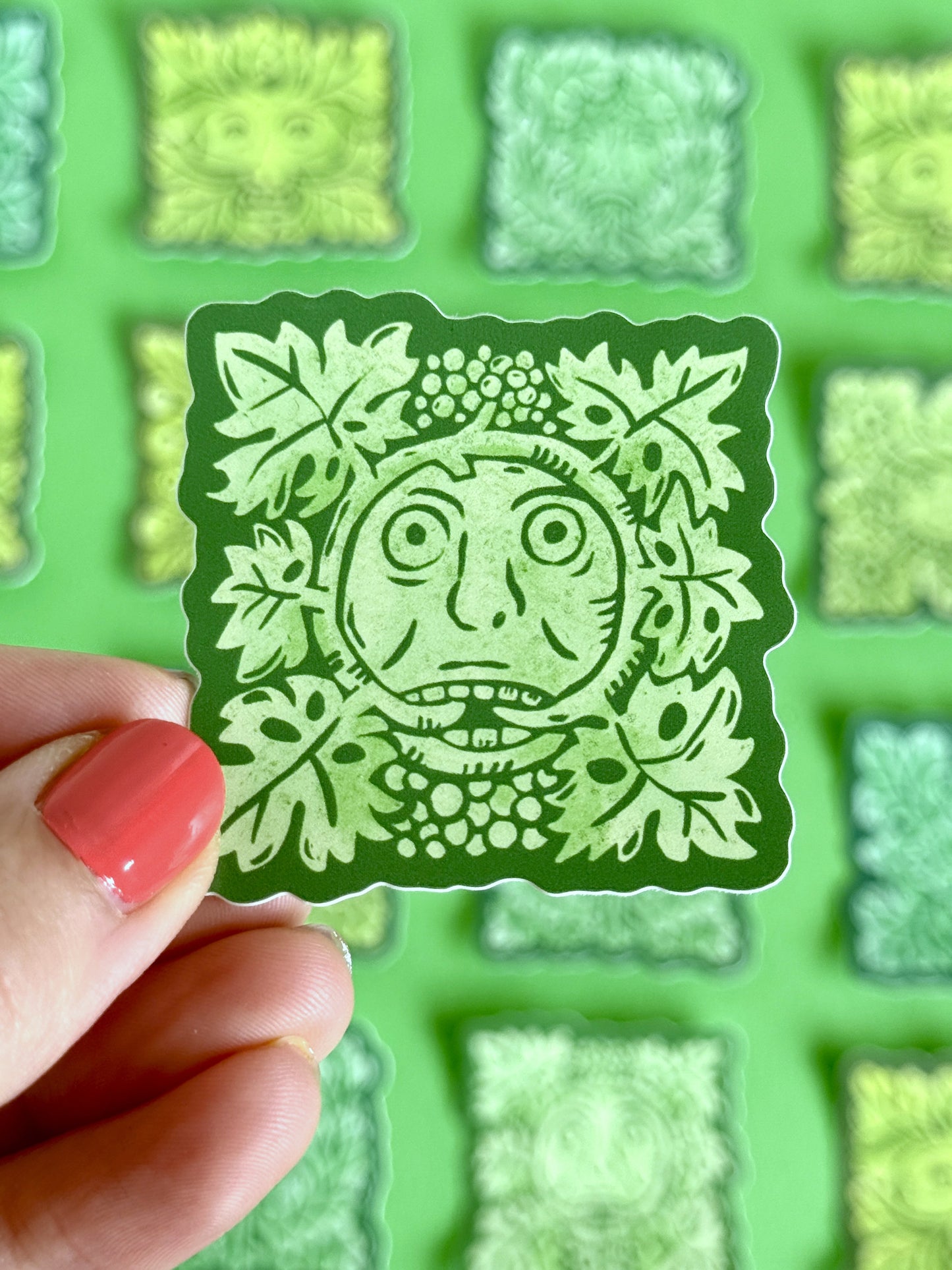 Green Man 03 Sticker