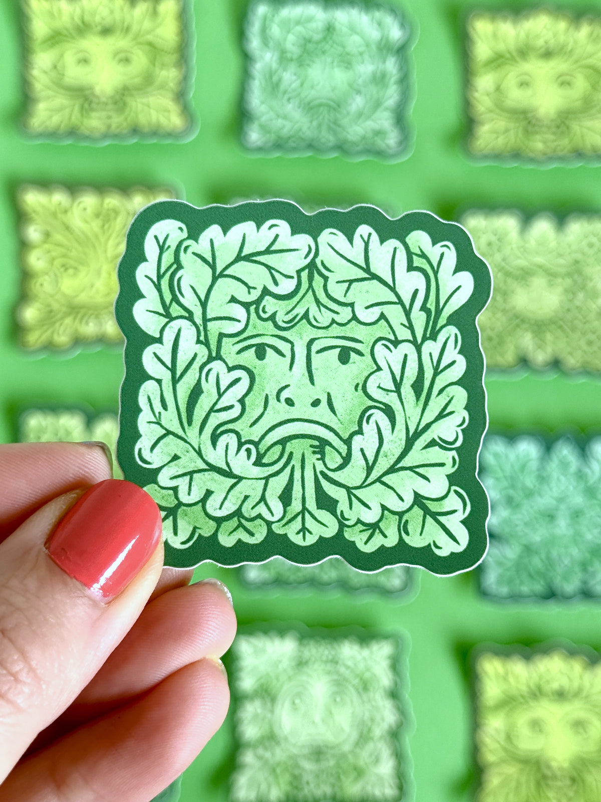 Green Man 05 Sticker