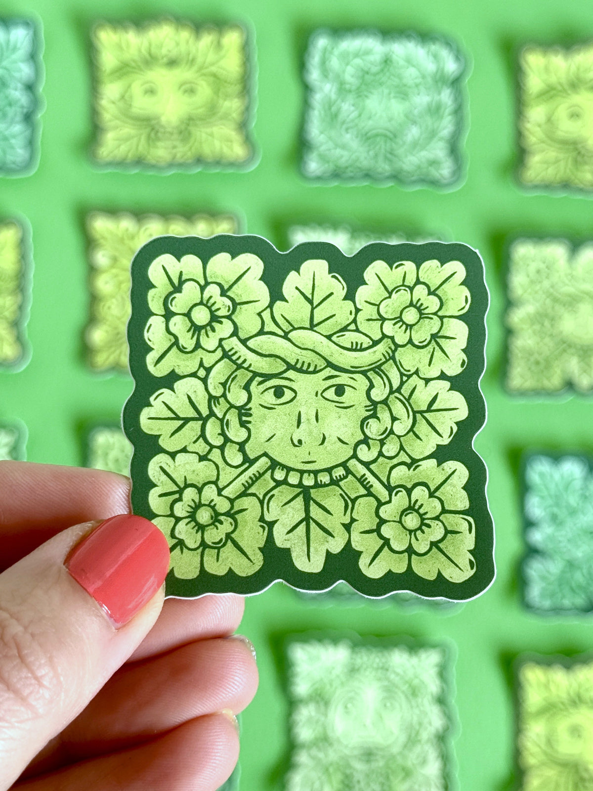 Green Man 06 Sticker