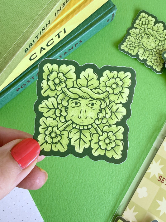 Green Man 06 Sticker