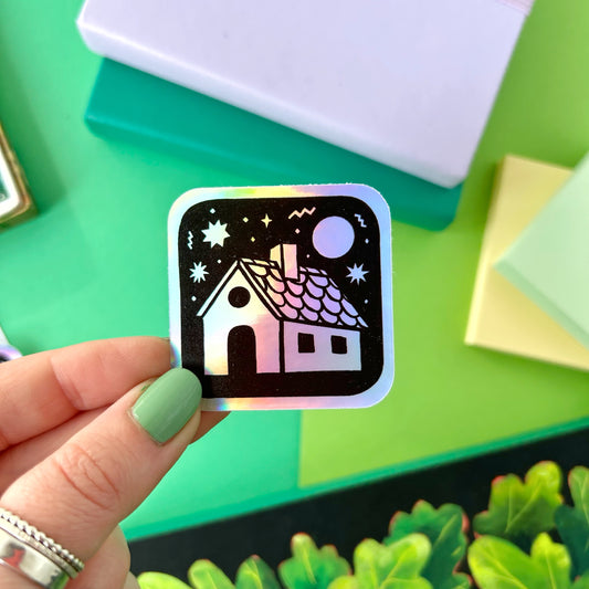 Cottage Holographic Sticker