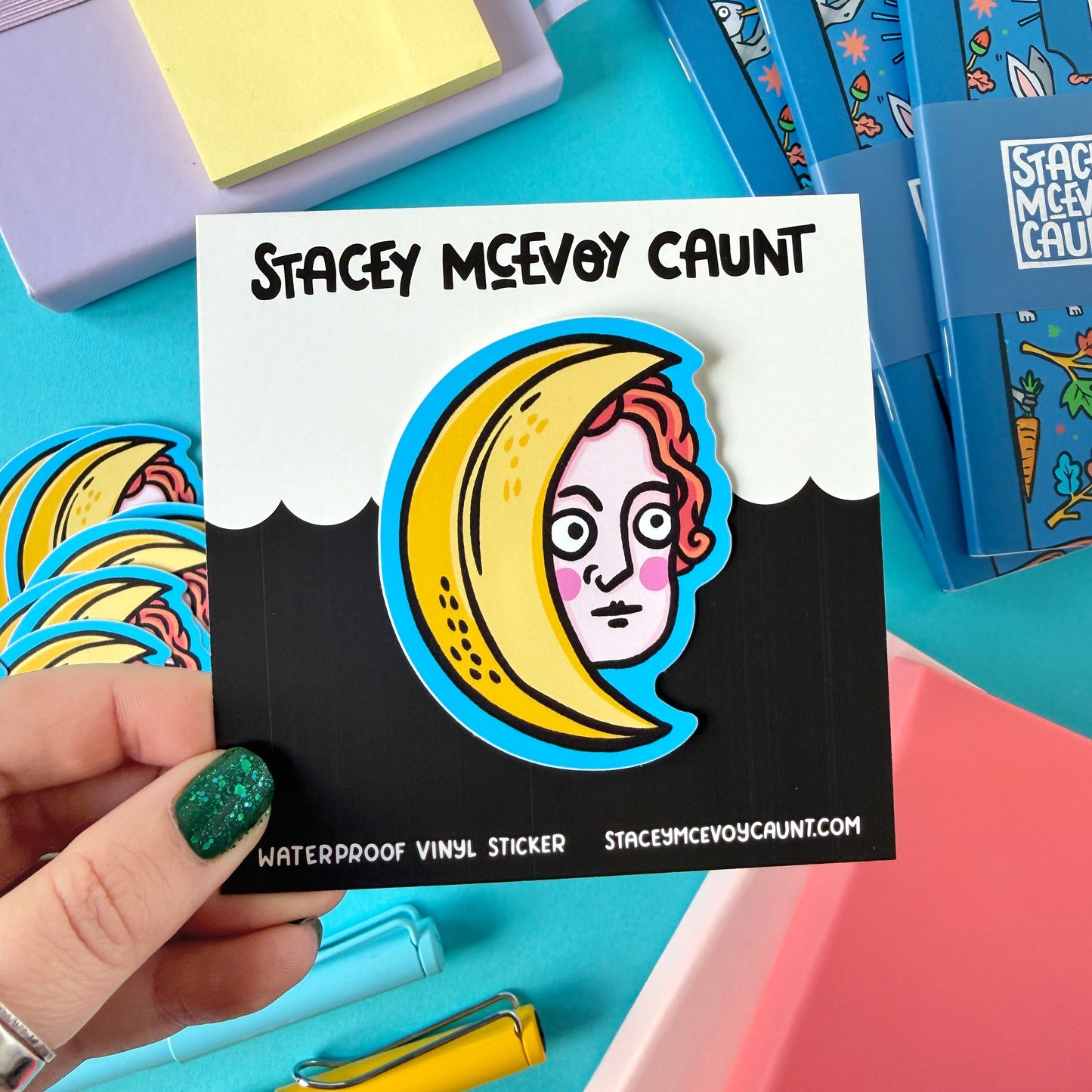 Moon Face Medieval Marginalia Sticker