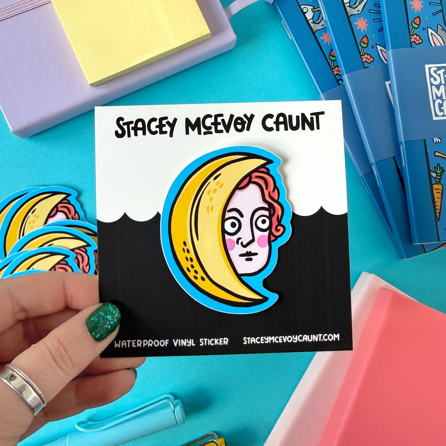 Moon Face Medieval Marginalia Sticker